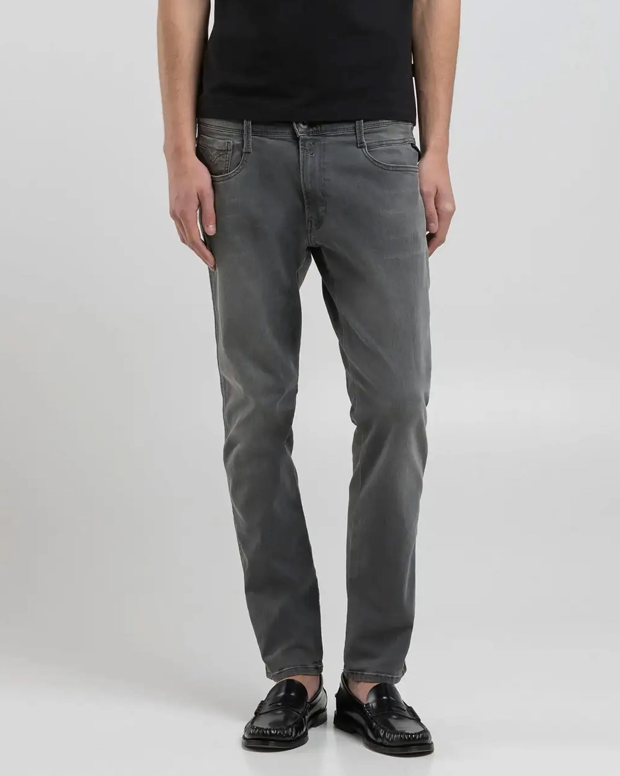 Replay Anbass Slim Fit Mens Jeans - Medium Grey Comfy Touch