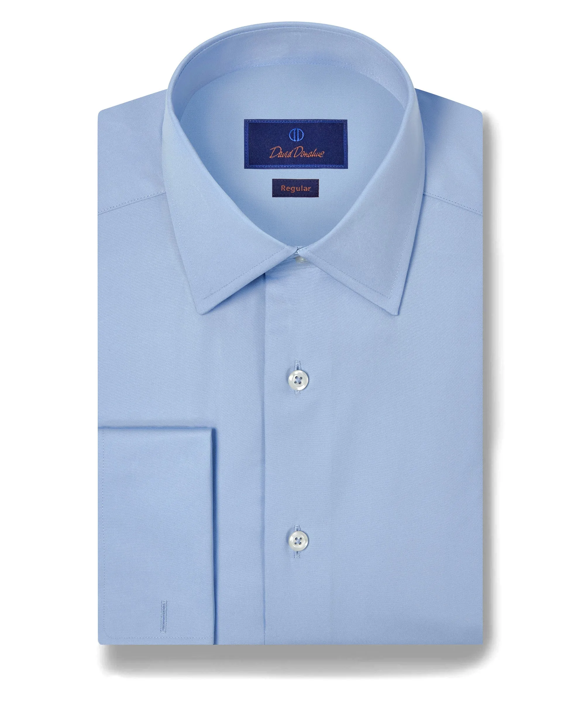 RFCSP6110423 | Blue Broadcloth French Cuff Dress Shirt Snag Resistant Fabric