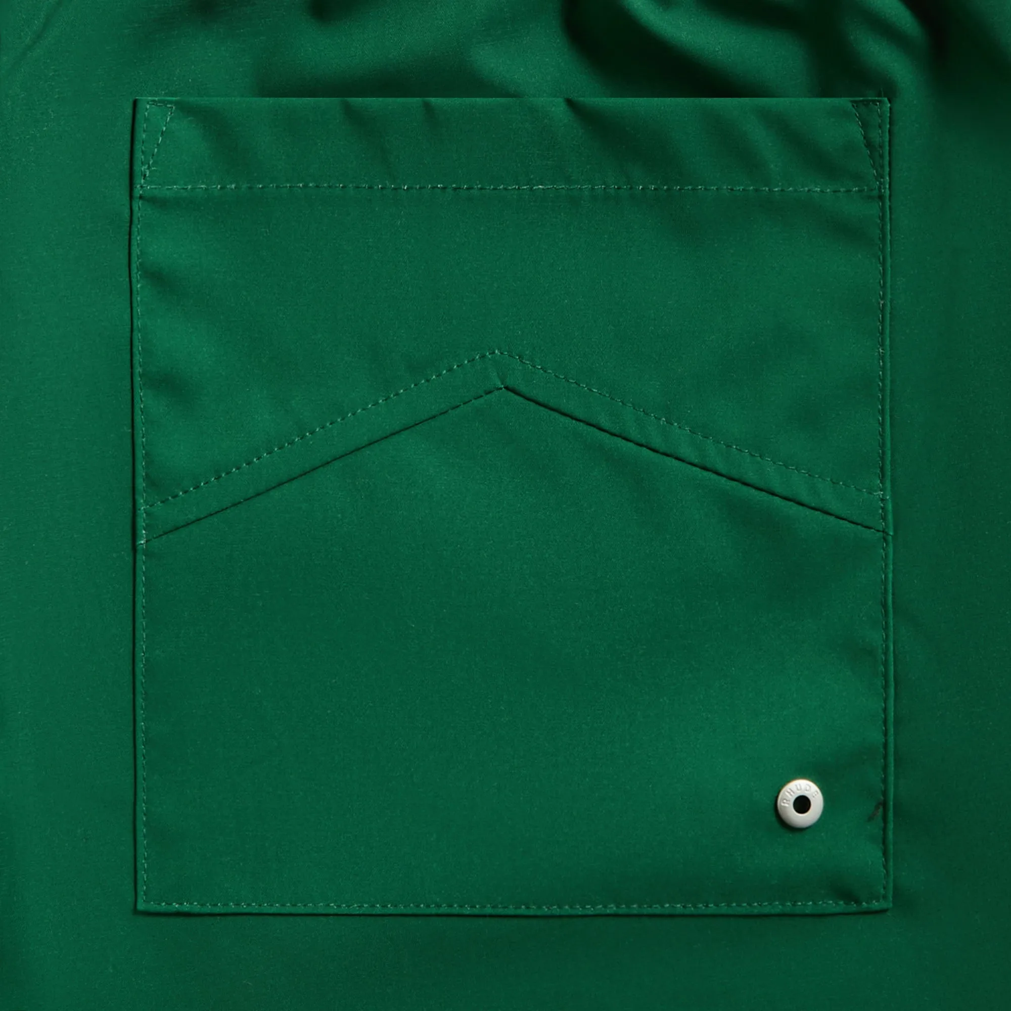 food industry Ergonomic Contour Shape Rhude Logo Basketball Swim Short - Forest Green / Black / White