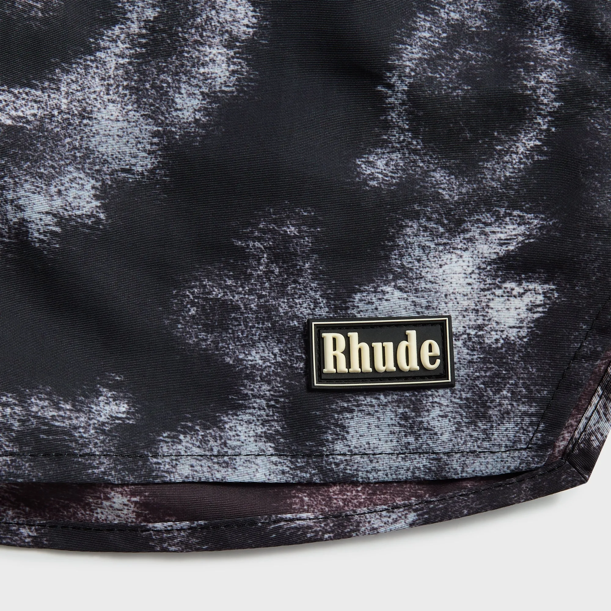 high - rise Anti Pilling Technology Rhude Motion Bandana Swim Short - Black / White