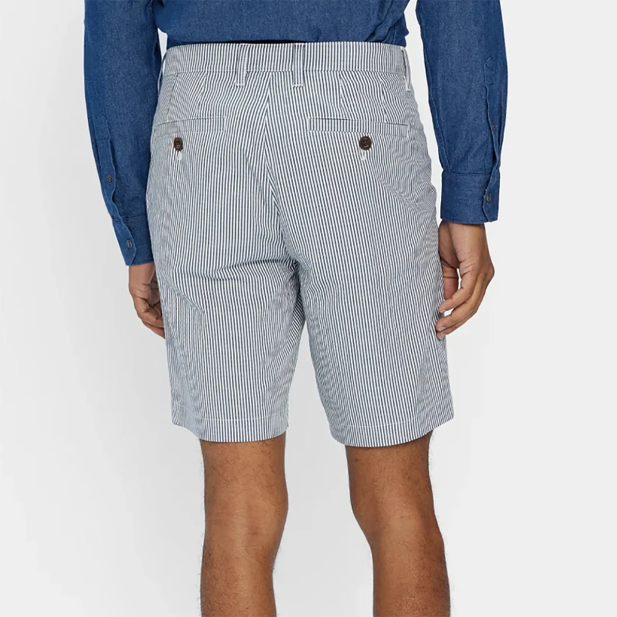 Ted Baker - SERUM Striped Shorts in White & Blue creative industry