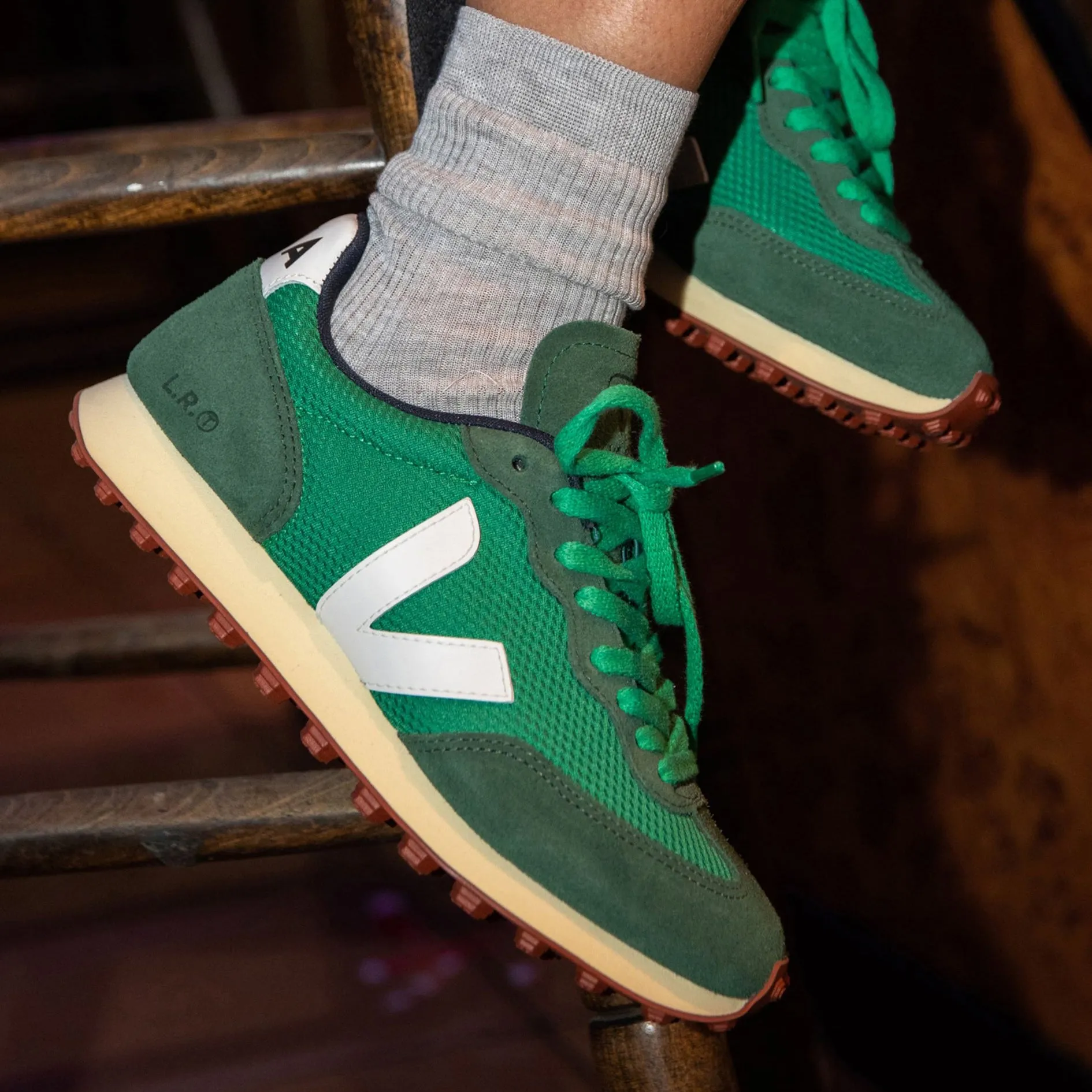 Rio Branco Alveomesh Trainer - Emeraude White Shock Absorption Midsole