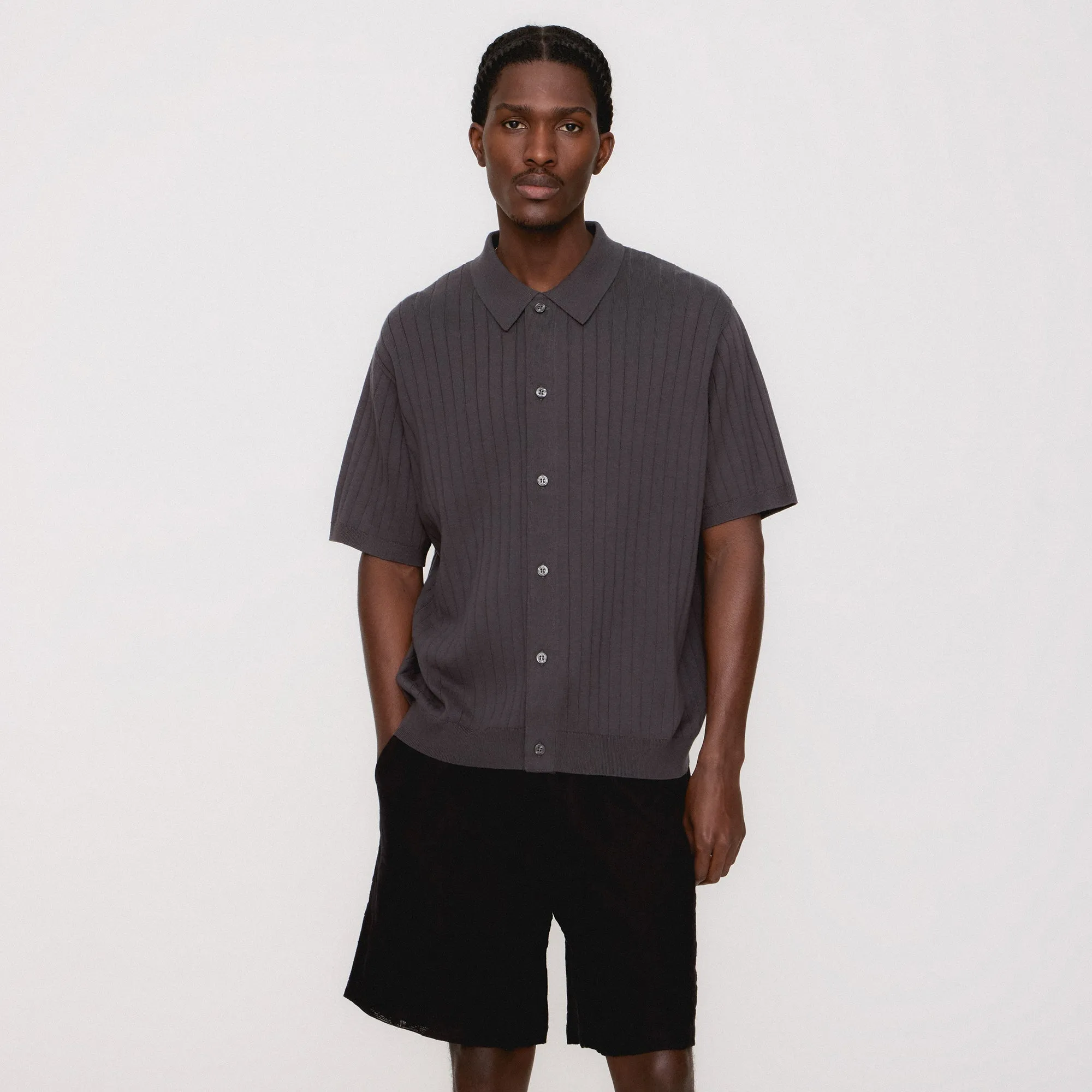 Durable Color Retention Kith Rhys Knit Stripe Buttondown - Shift