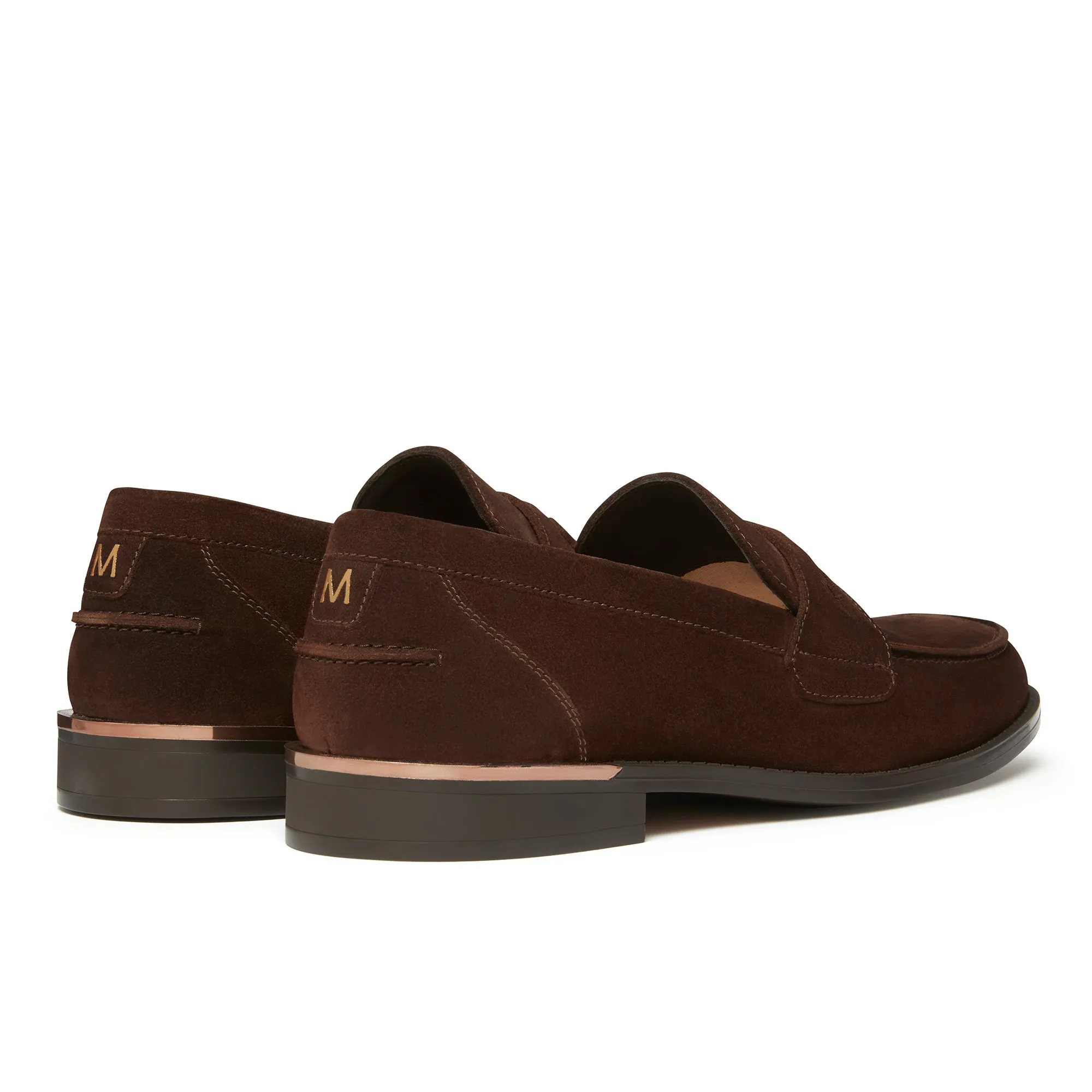 Rockwell Penny Loafer Brown Suede Square Toe Daily Comfort