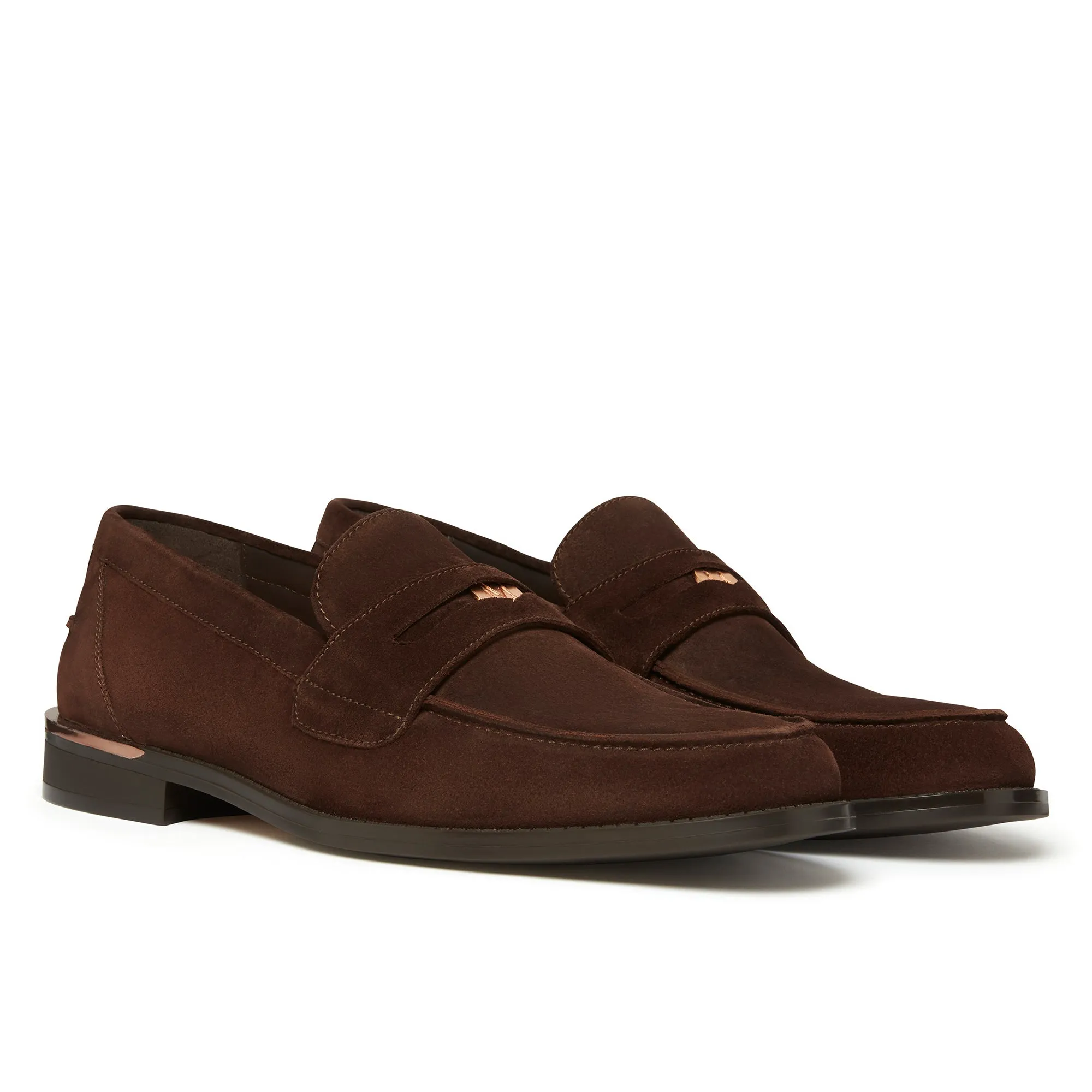 Rockwell Penny Loafer Brown Suede Comfortable Street Path