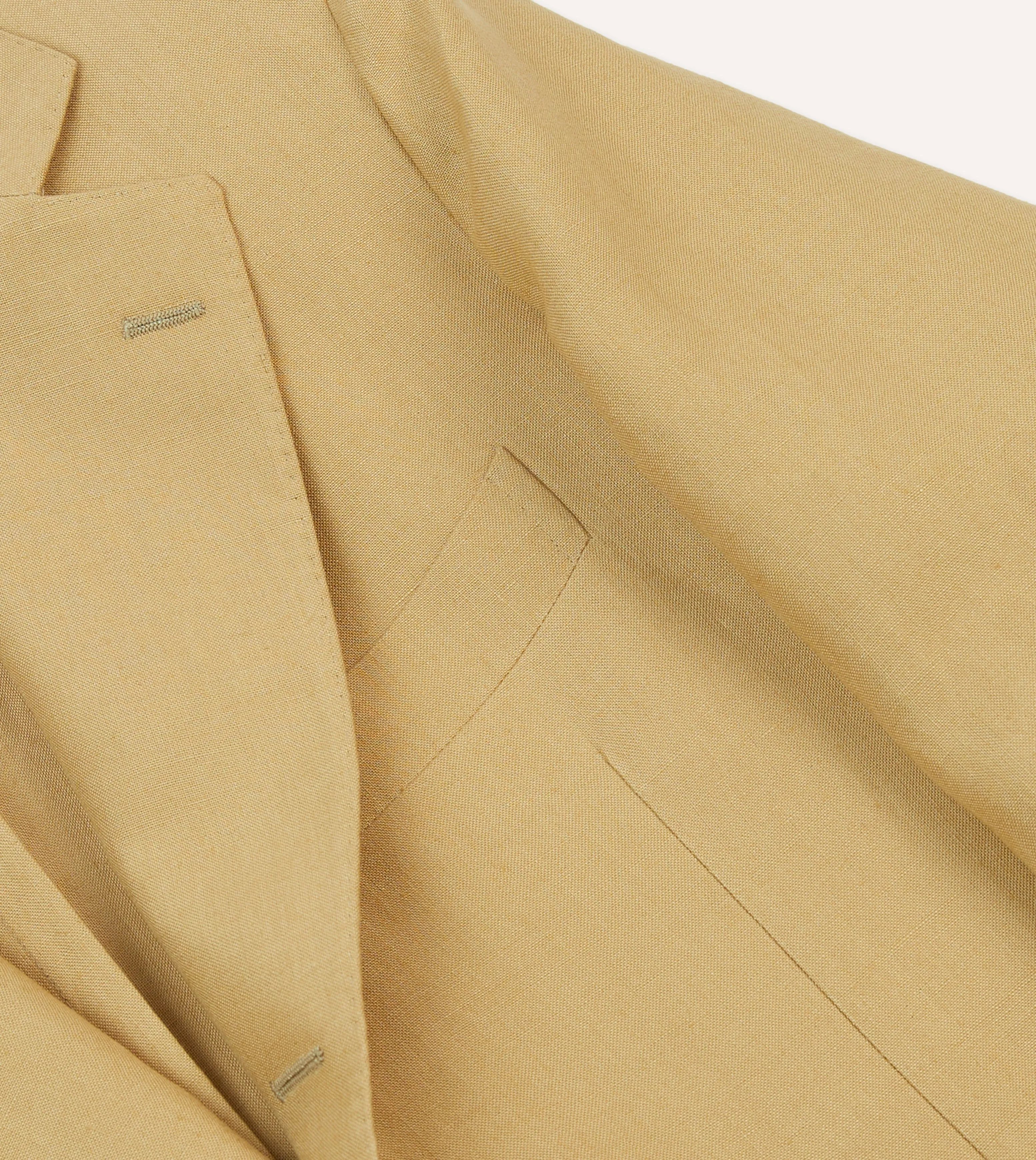 Sand Irish Linen Tailored Jacket Bonded Fabric