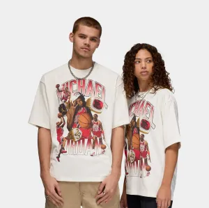 Cozy and Soft SustainableManufacturing Flight Essentials Rings Oversized Mens Short Sleeve Shirt (Sail/Varsity Red)