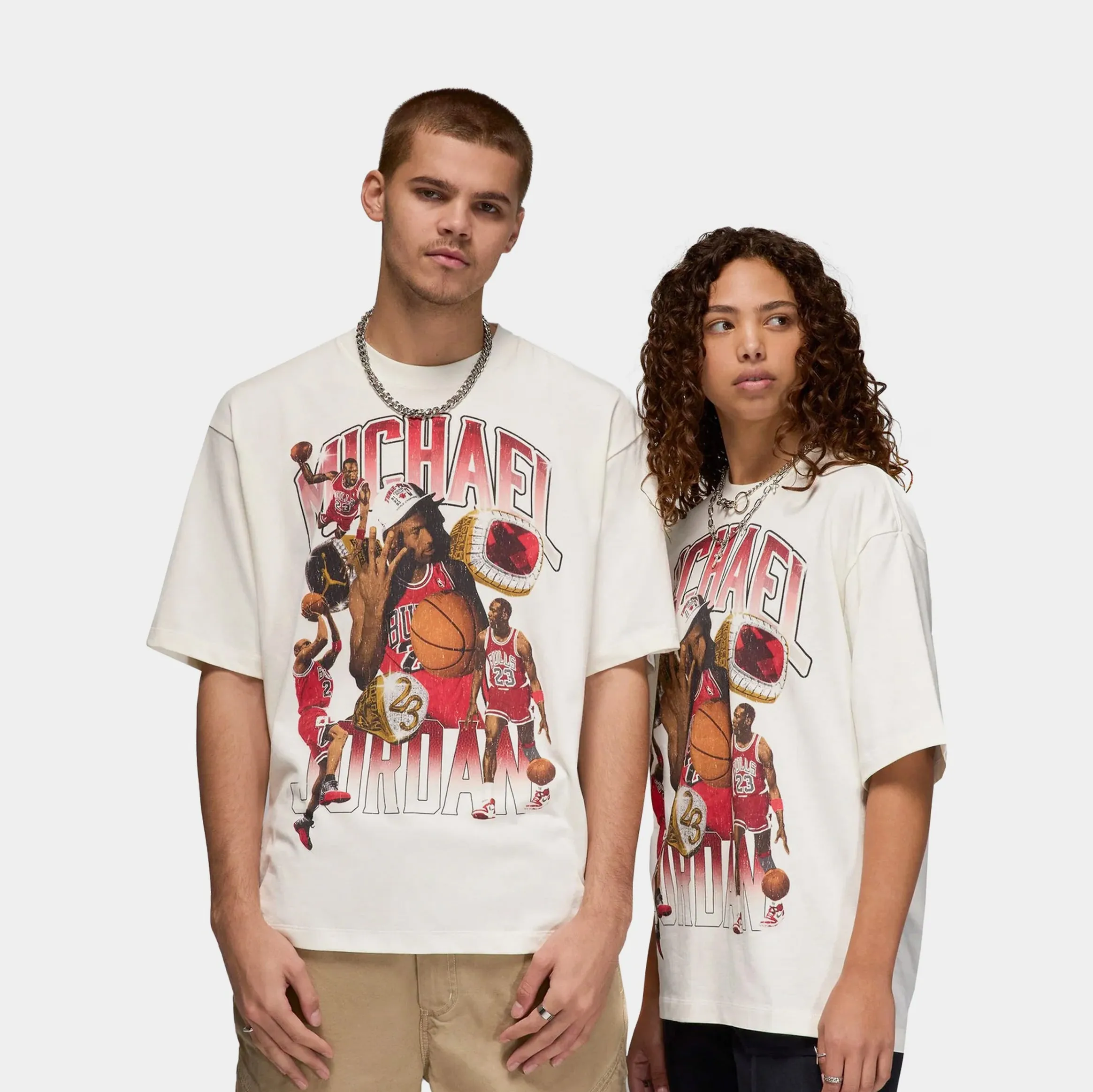 Flight Essentials Rings Oversized Mens Short Sleeve Shirt (Sail/Varsity Red) perfect for all-day wear Chic Comfort