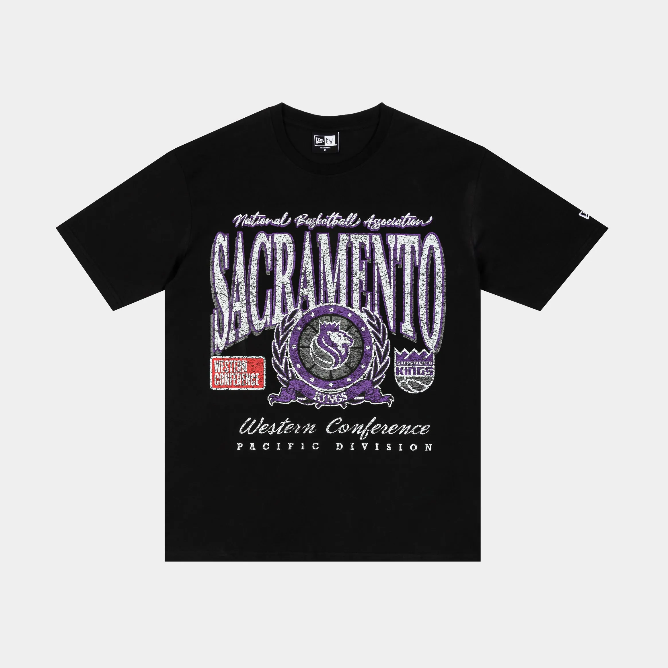Elegant Detail Sacramento Kings Oversized Mens Short Sleeve Shirt (Black/White)