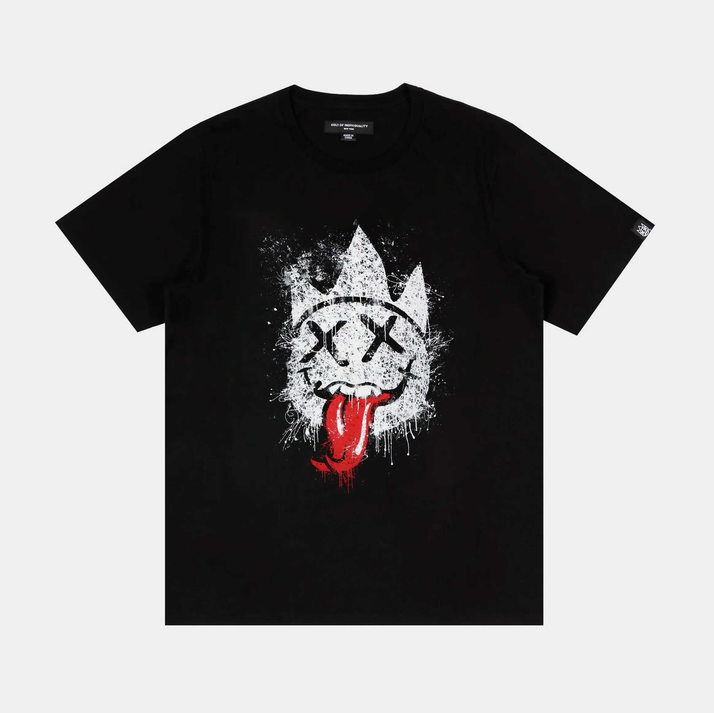 Cozy Hug Saints and Sinners Mens Short Sleeve Shirt (Black/Red)