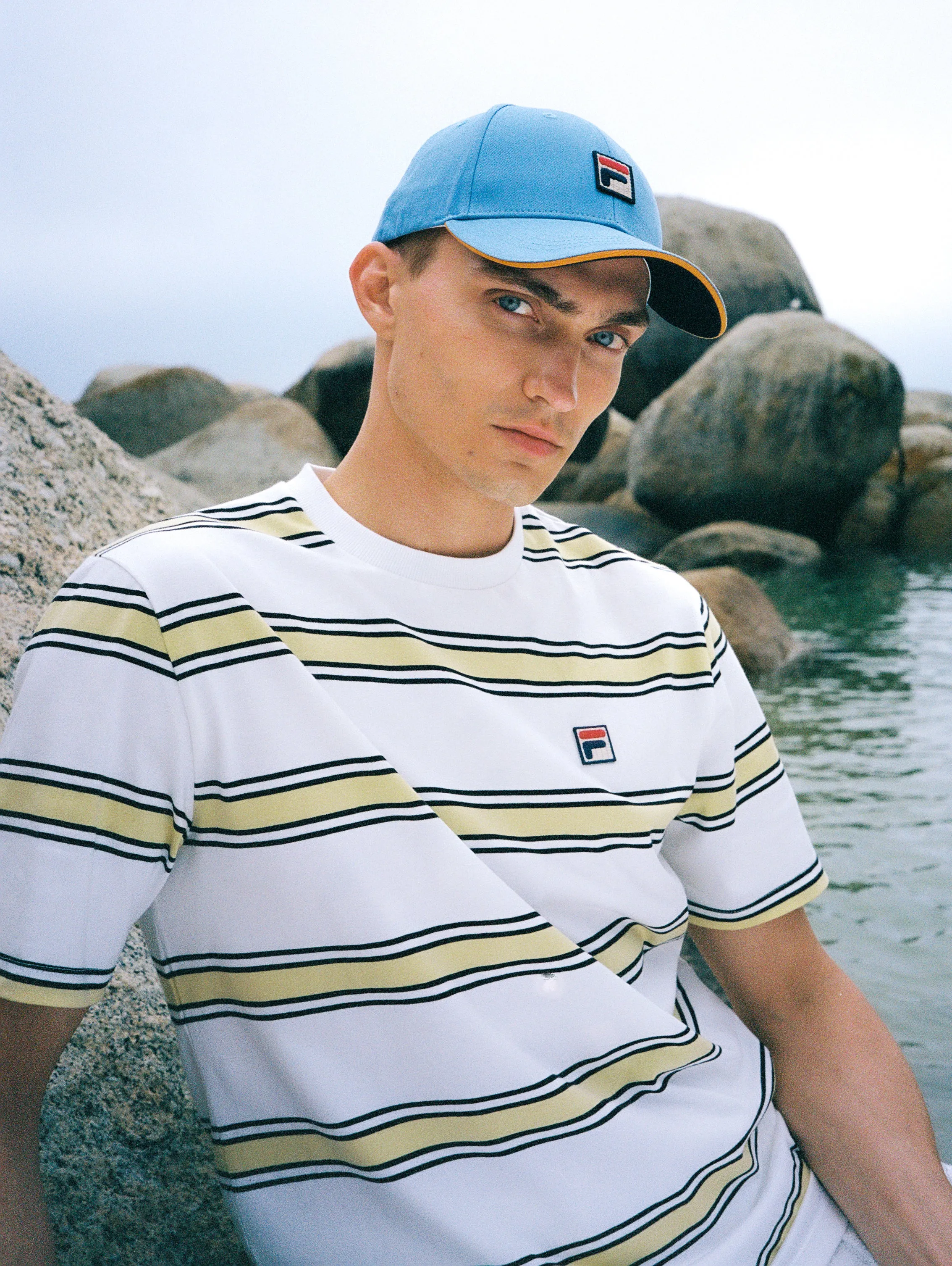 polo neck Sanders Yarn Dye Stripe T-Shirt