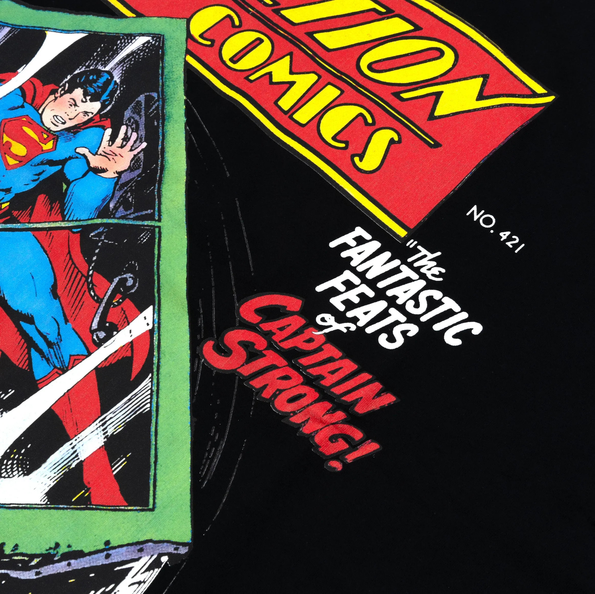 Superman x Shoe Palace Action Comics Mens Short Sleeve Shirt (Black/Red) Modern Smart Value for Money