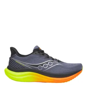 Saucony Men's Triumph 23 Running Shoes in Shadow/Vizi AW25 Impact Zone Flex Grooves Arch Support Footbed