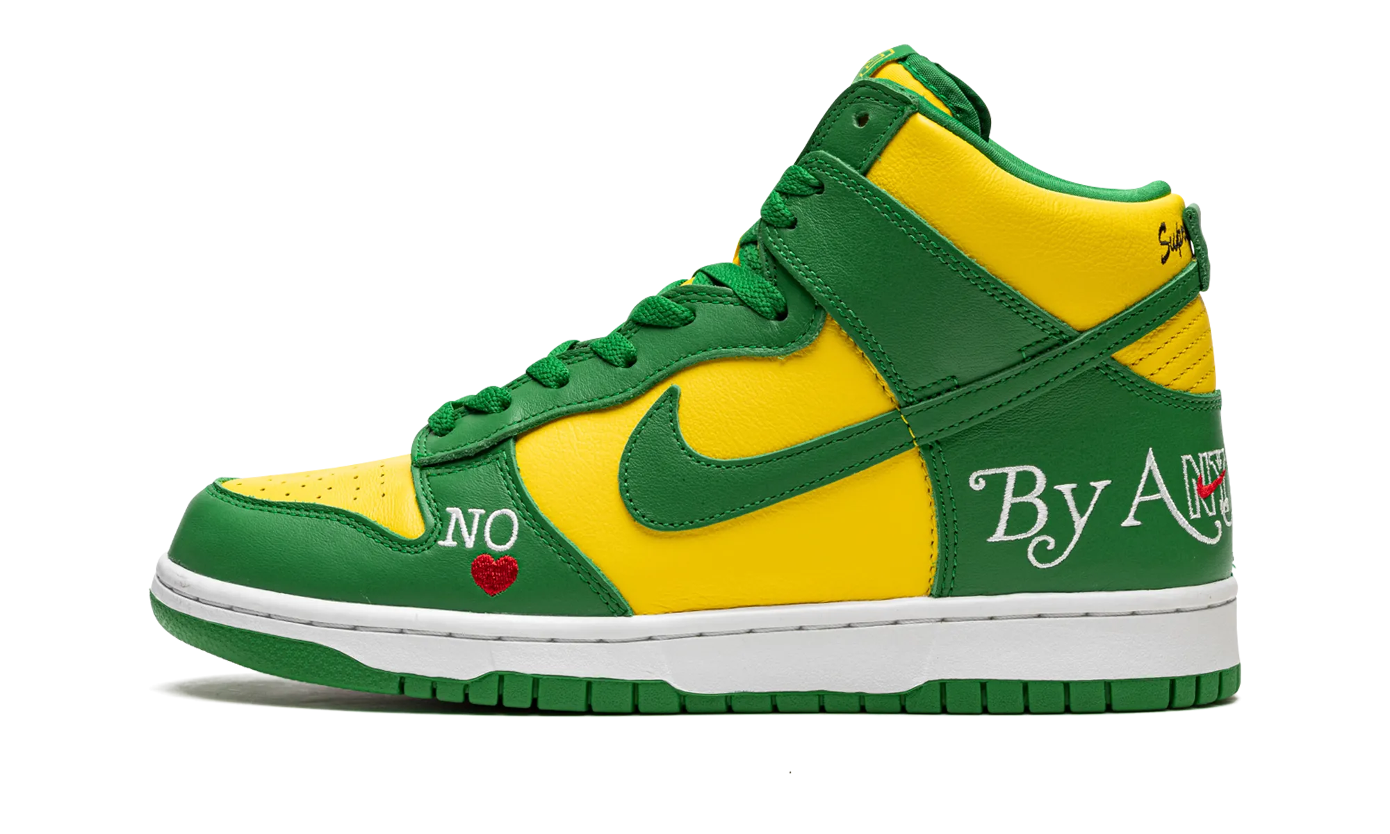 Stretchable SB Dunk High "Supreme - By Any Means - Green/Yellow"