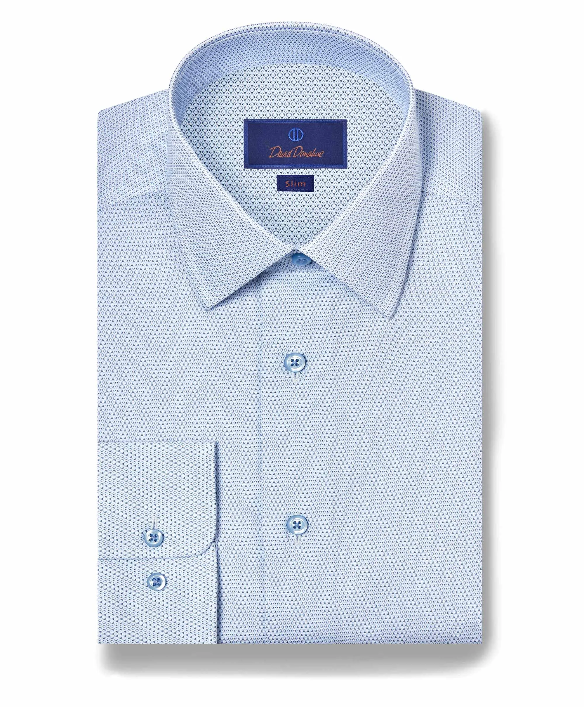 SBSP11020135 | White & Blue Neat Print Dress Shirt All-Weather Wear Premium Finish