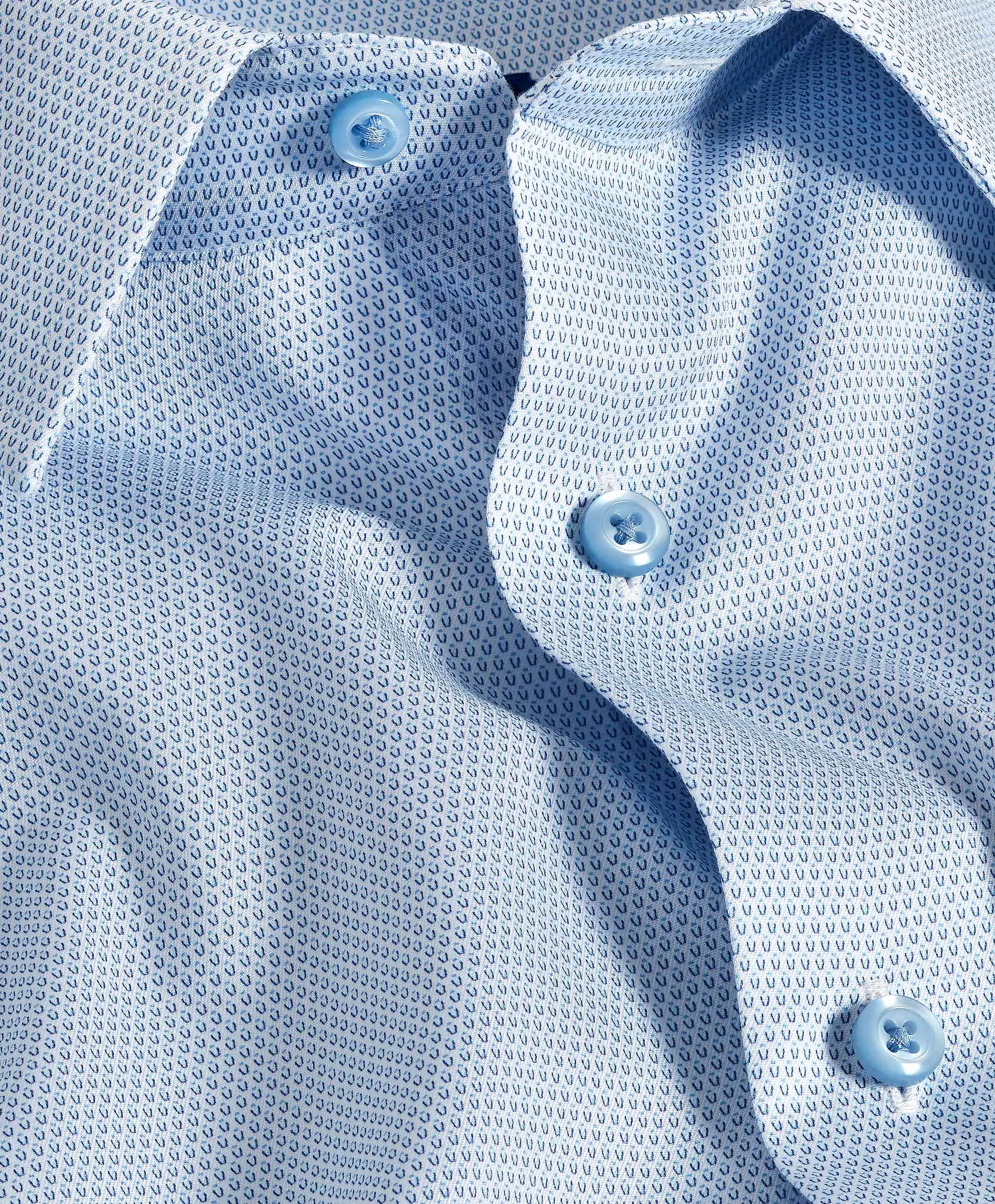 Striped style SBSP11020135 | White & Blue Neat Print Dress Shirt