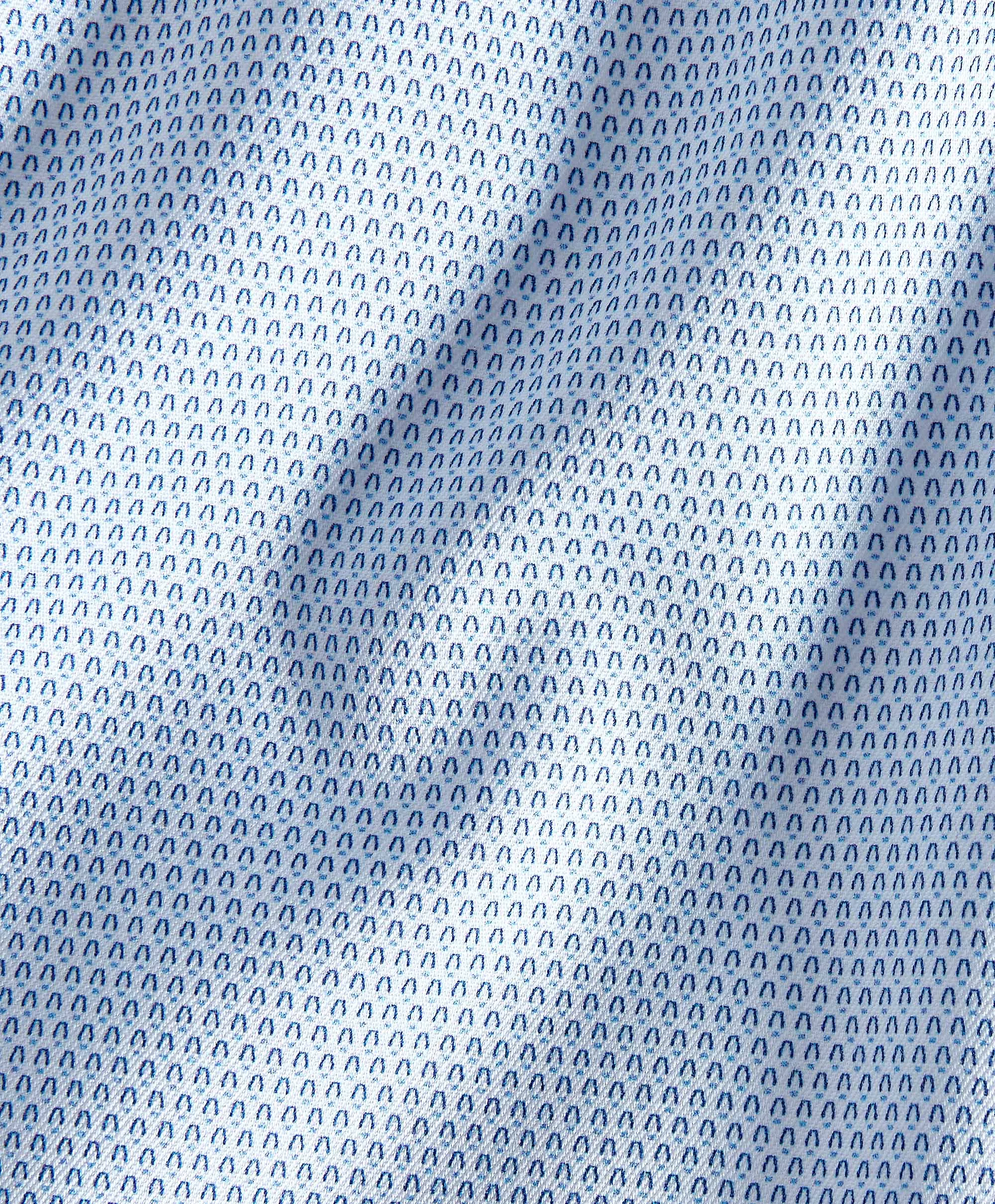 Everyday Essential Sleek Silhouette SBSP11020135 | White & Blue Neat Print Dress Shirt