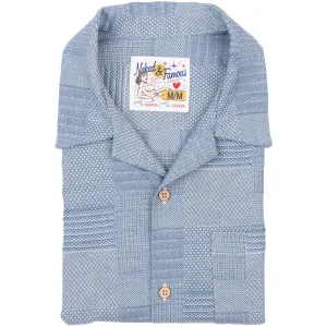 Seasonal Collection Sustainable Material Aloha Shirt - Dobby Patchwork - Pale Blue