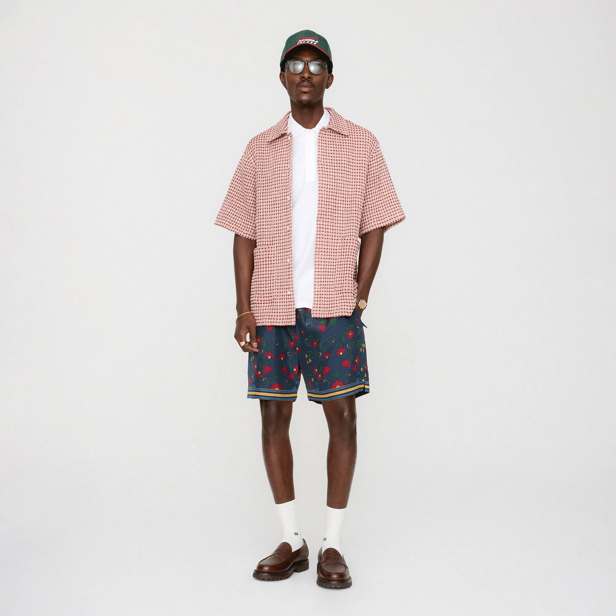 Kith Geometric Diamond Short Sleeve Boxy Collared Overshirt - Bitters Travel Commuter Layer