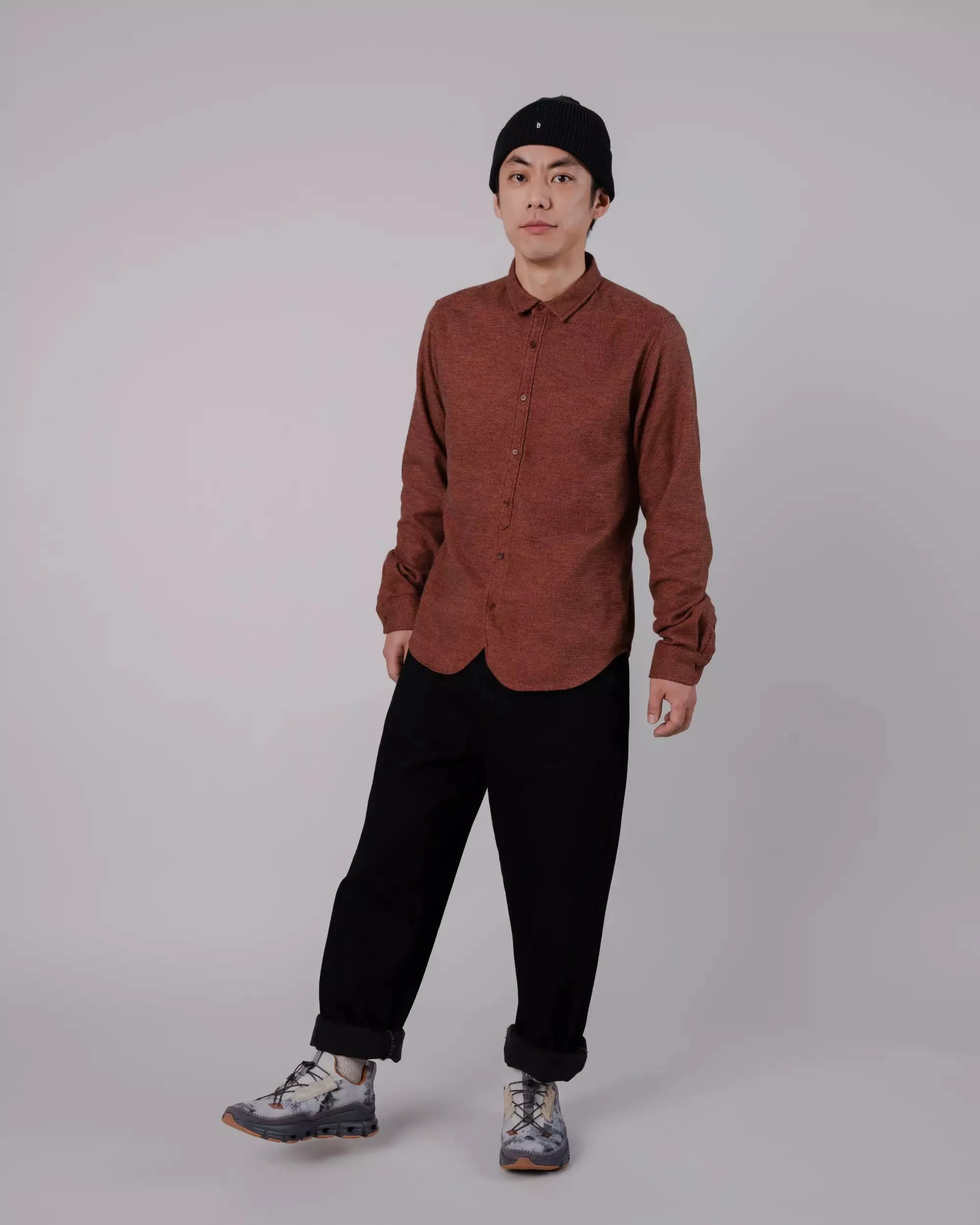 Must-Have Item Mouline Flannel Regular Shirt Orange