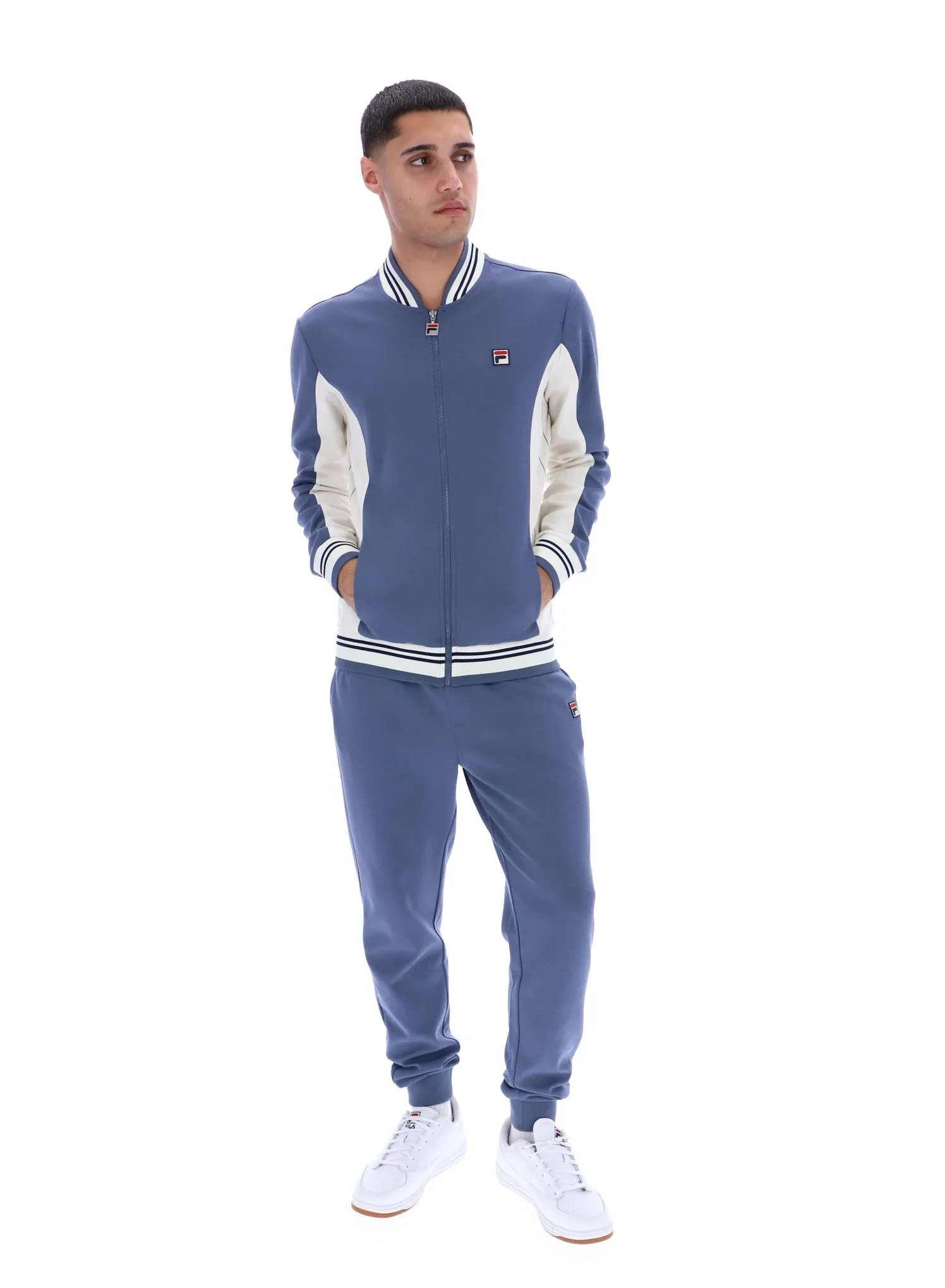 Settanta Baseball Track Jacket Geometric Print uncollared