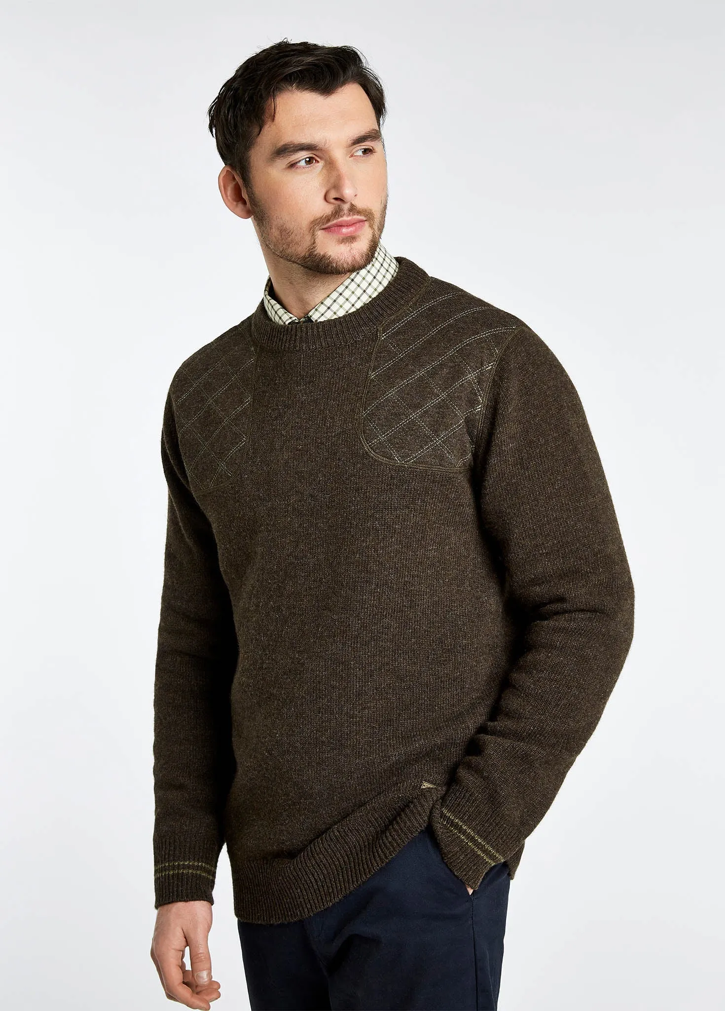 Clarinbridge Men's Crew Neck Sweater - Mahogany Breathable Style