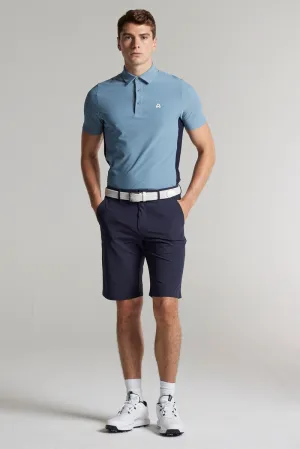 Vaughan Panelled Polo - Shadow Blue - Tailored Fit Snug feel