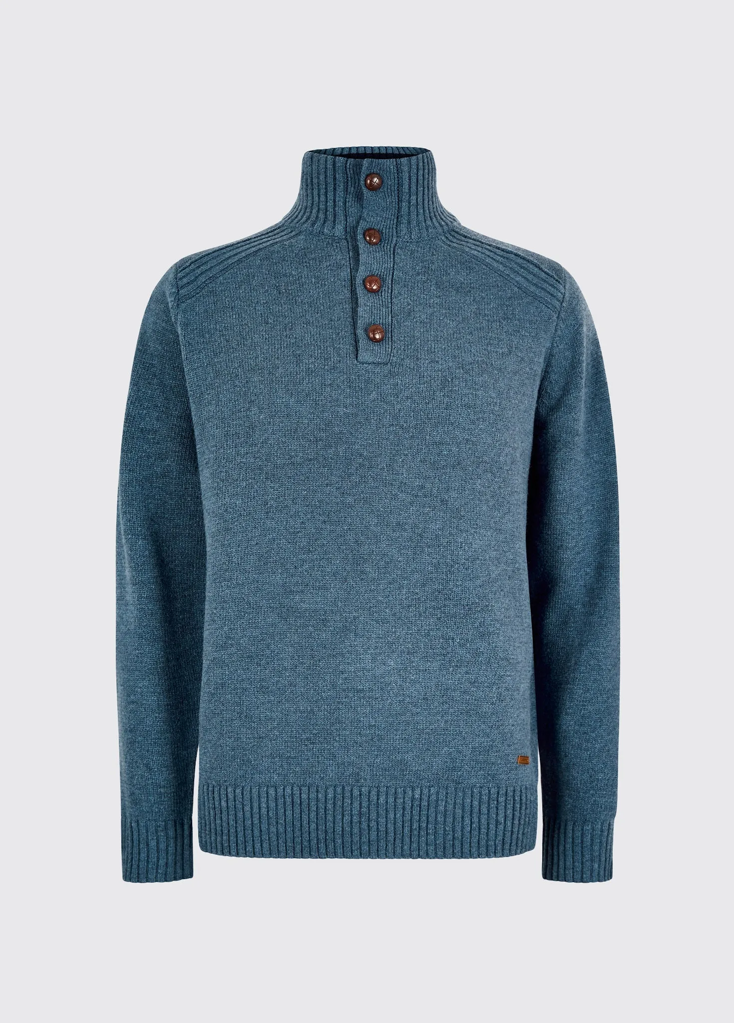 Organza Fit Shields Men??s button neck sweater - Indigo