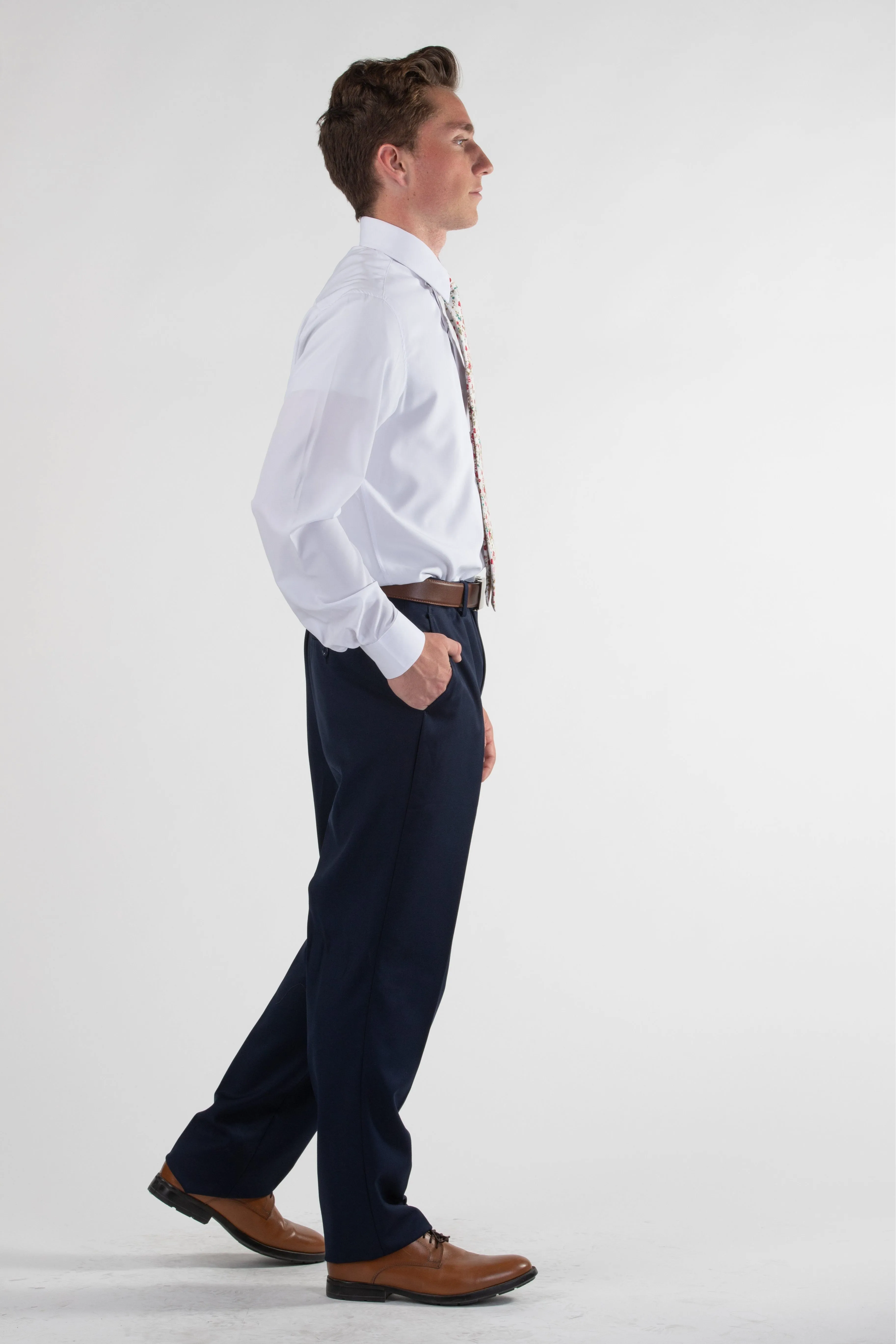 Signature Suit Pant Classic Fit / Navy Flattering Design RipstopFabric