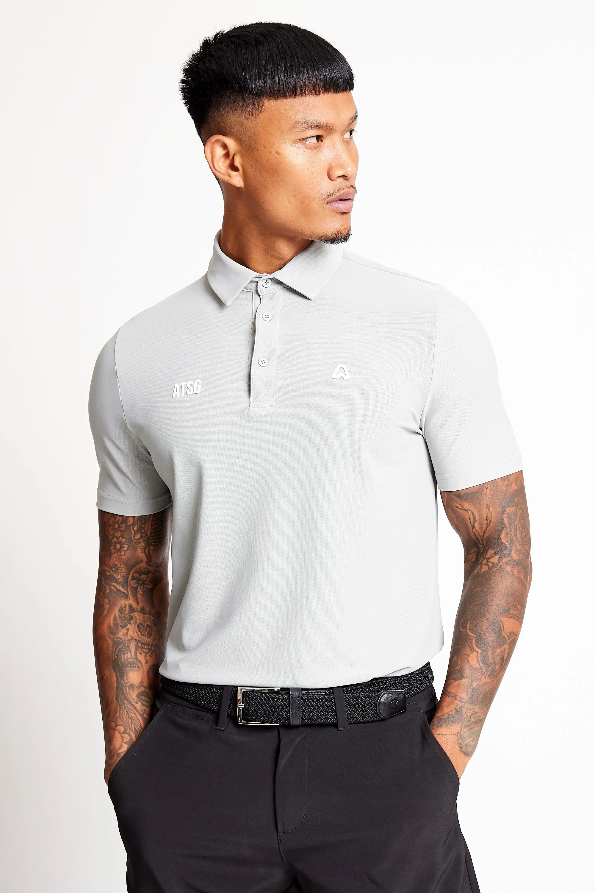 Multipocket Style Slim Fit Stretch Golf Polo Shirt - Driver Grey