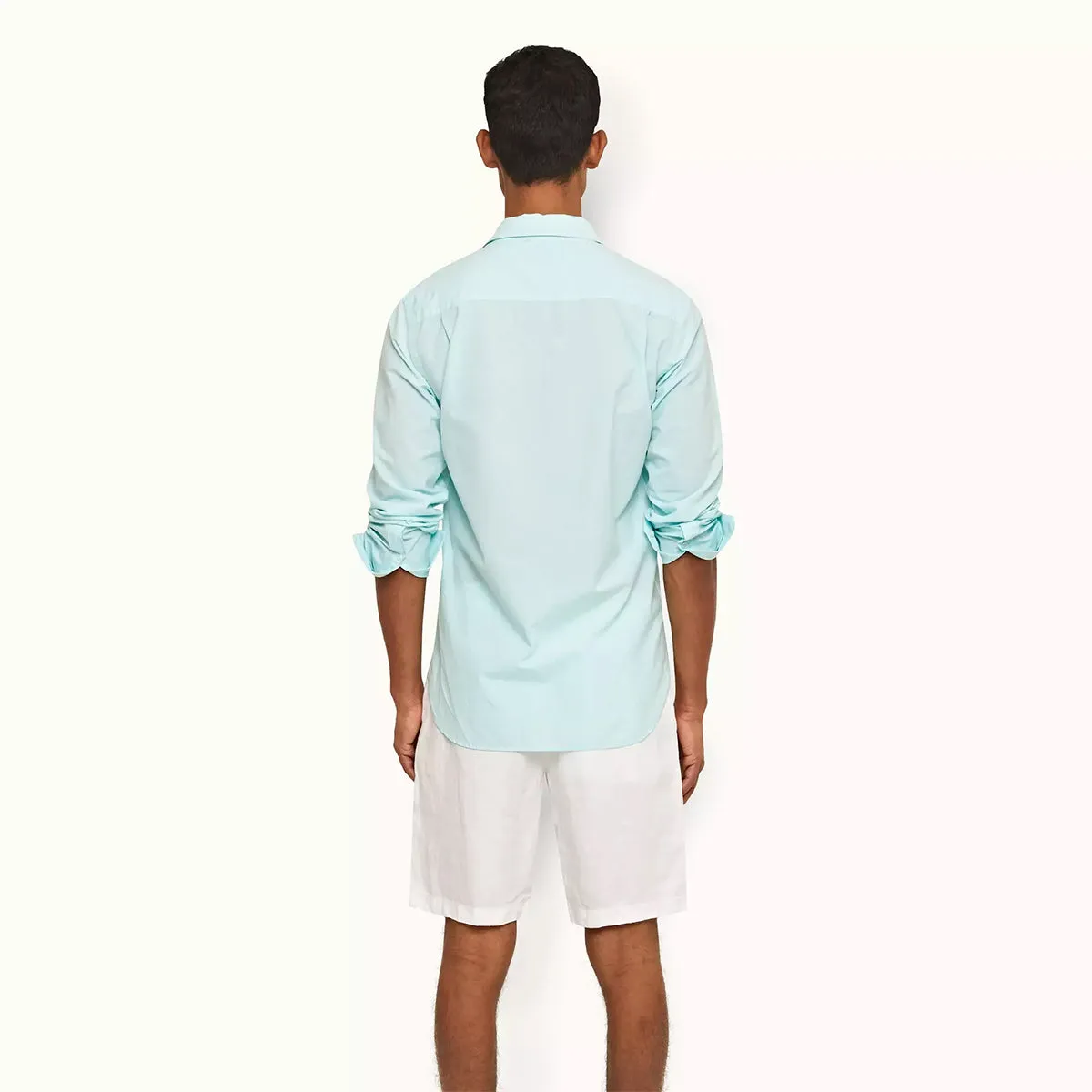 Breathable Stretch Fit Orlebar Brown - Norwich Linen Shorts in White