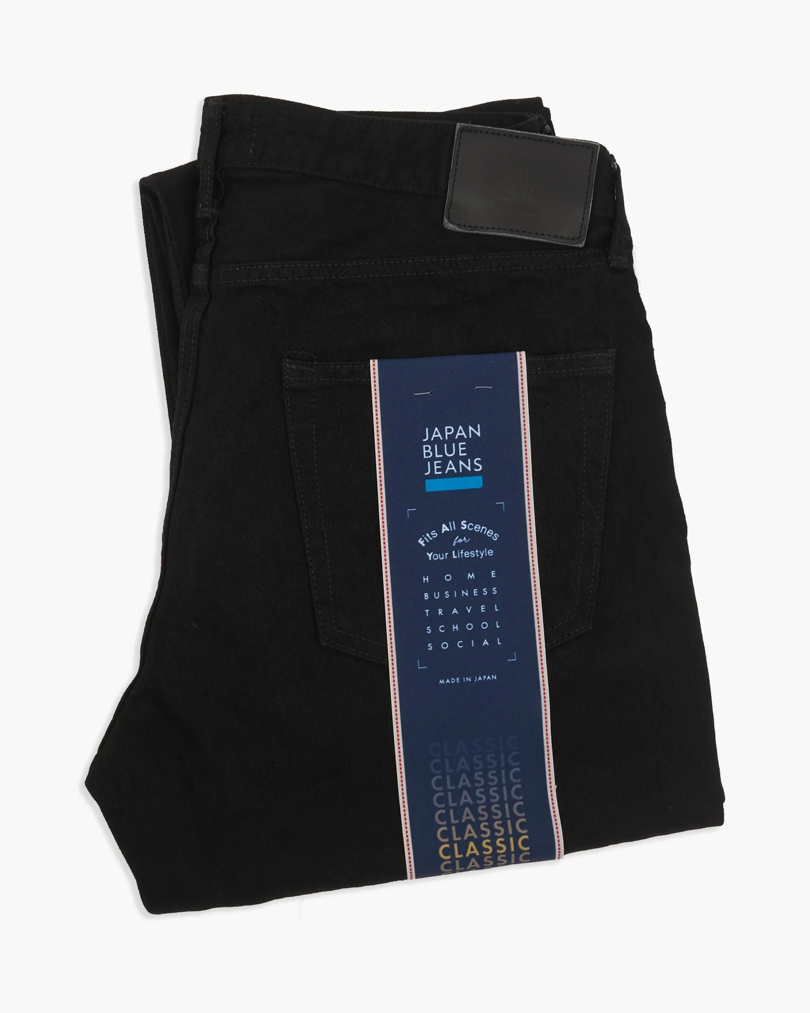 High Quality Classic Wear Earthy Japan Blue J414 Classic Straight 14oz Black Selvedge Mens Jeans - Black