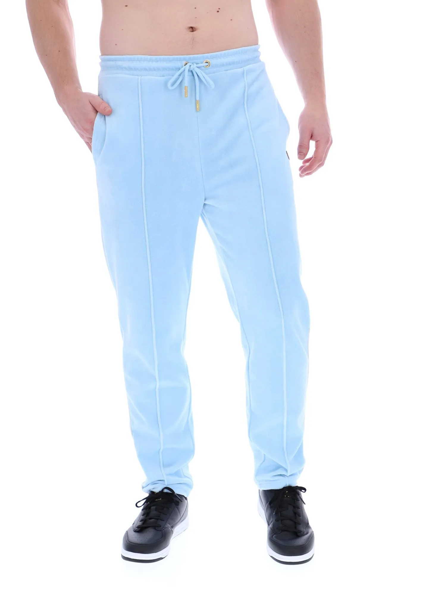 Dark wash Sims Velour Track Pant