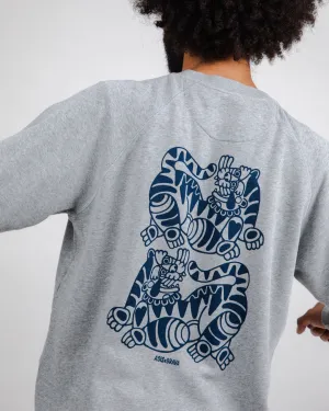 Asis Percales Tigris Sweatshirt Grey appropriate for sports Trendy Essentials