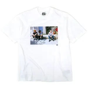 Boat neck style Sleek Fit Skate Curb S/S T-Shirt by Atiba Jefferson (White) VBU