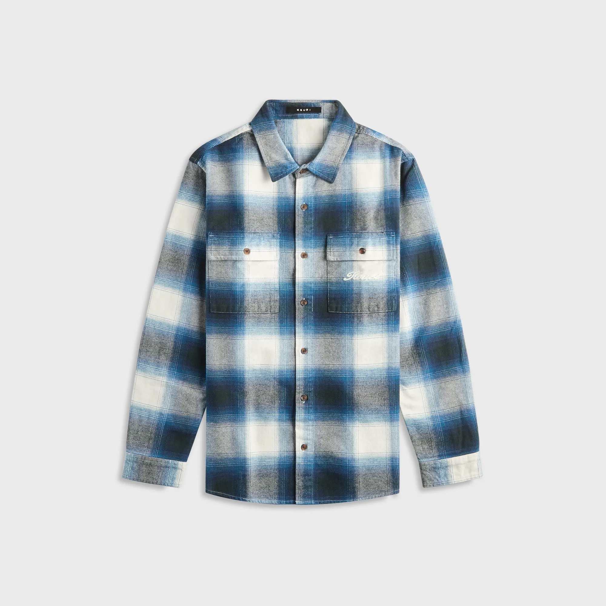 Wind Chill Protection Light Look Ksubi Rosebowl Long Sleeve Shirt - Salted Blue