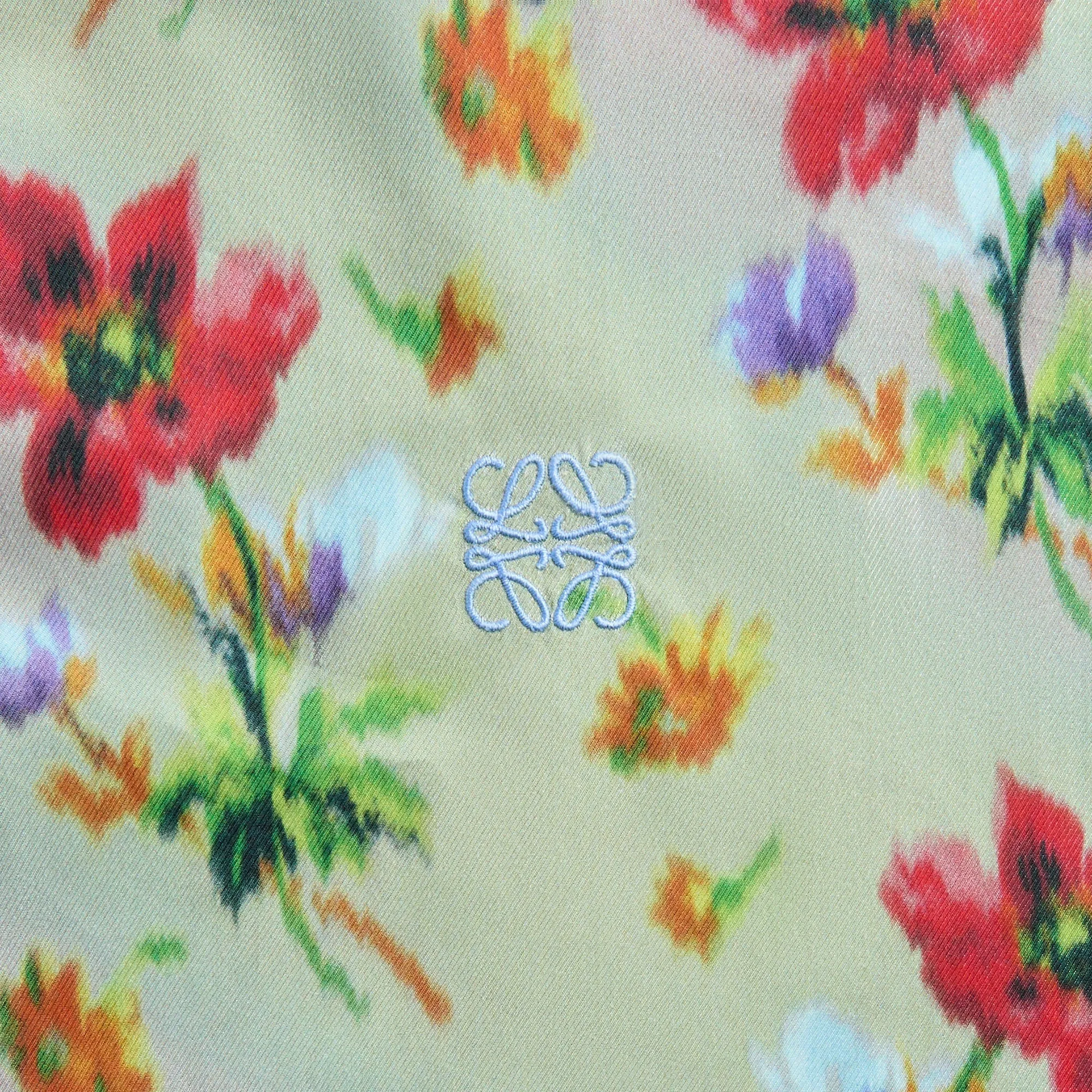 Loewe Short Sleeve Shirt - Green / Red QuiltedPattern Non Iron Fabric Tech