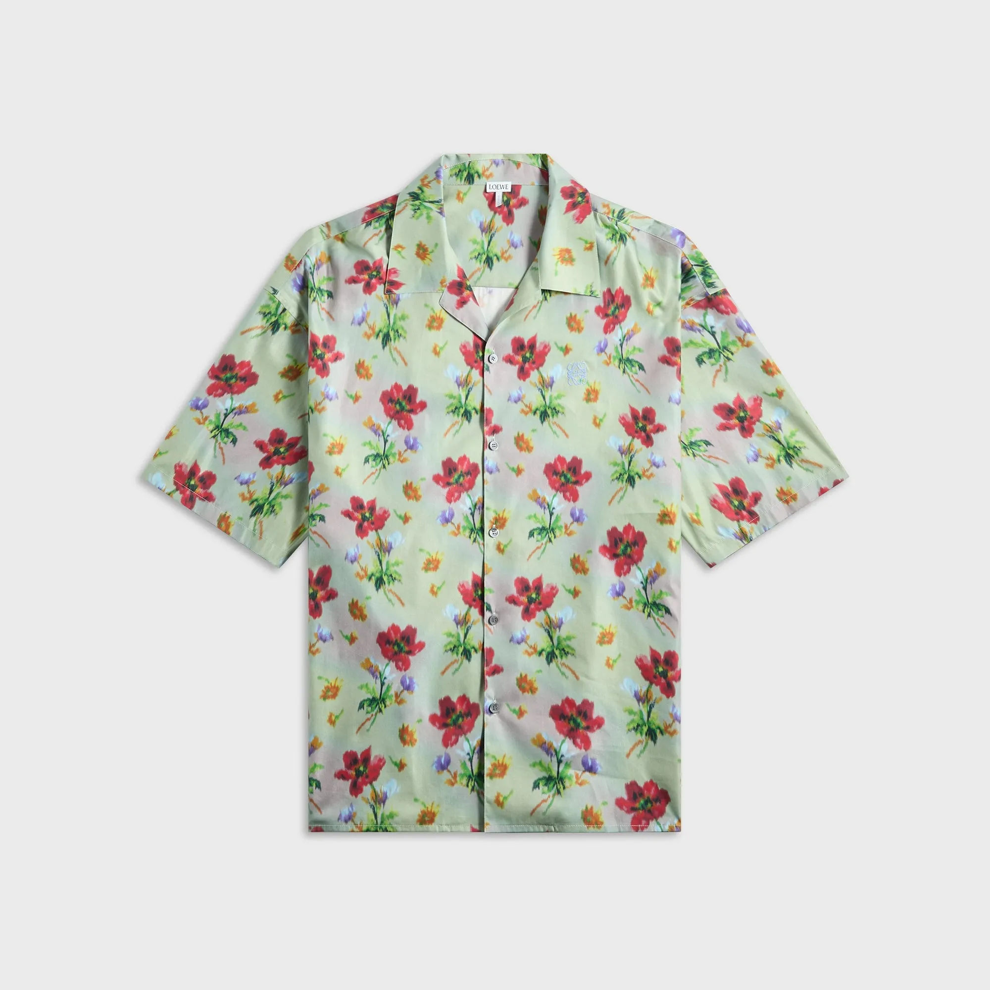 Loewe Short Sleeve Shirt - Green / Red Basic Layers