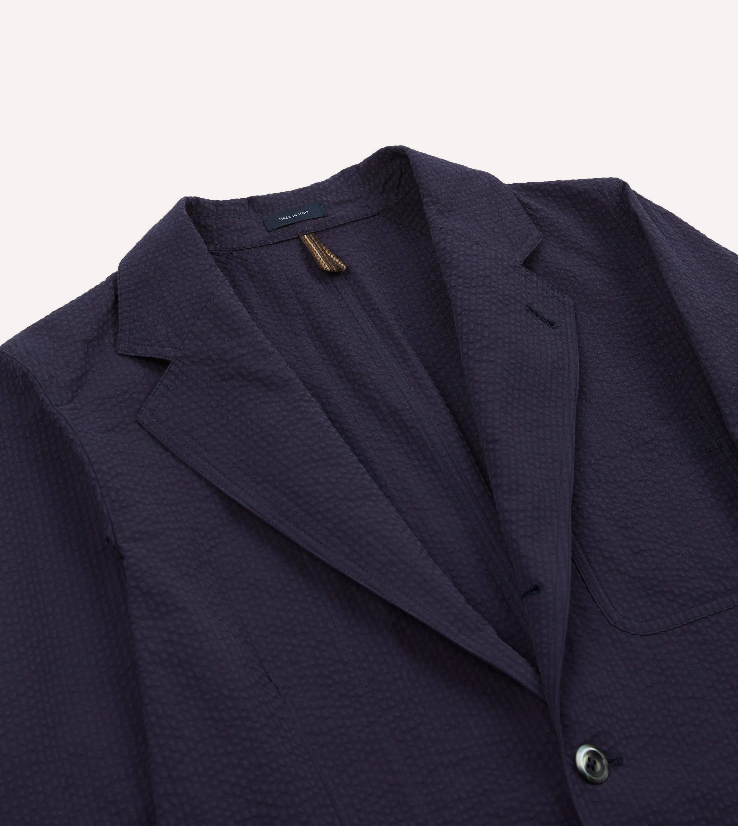 High Collar Windguard Navy Seersucker Games Blazer Mk. I