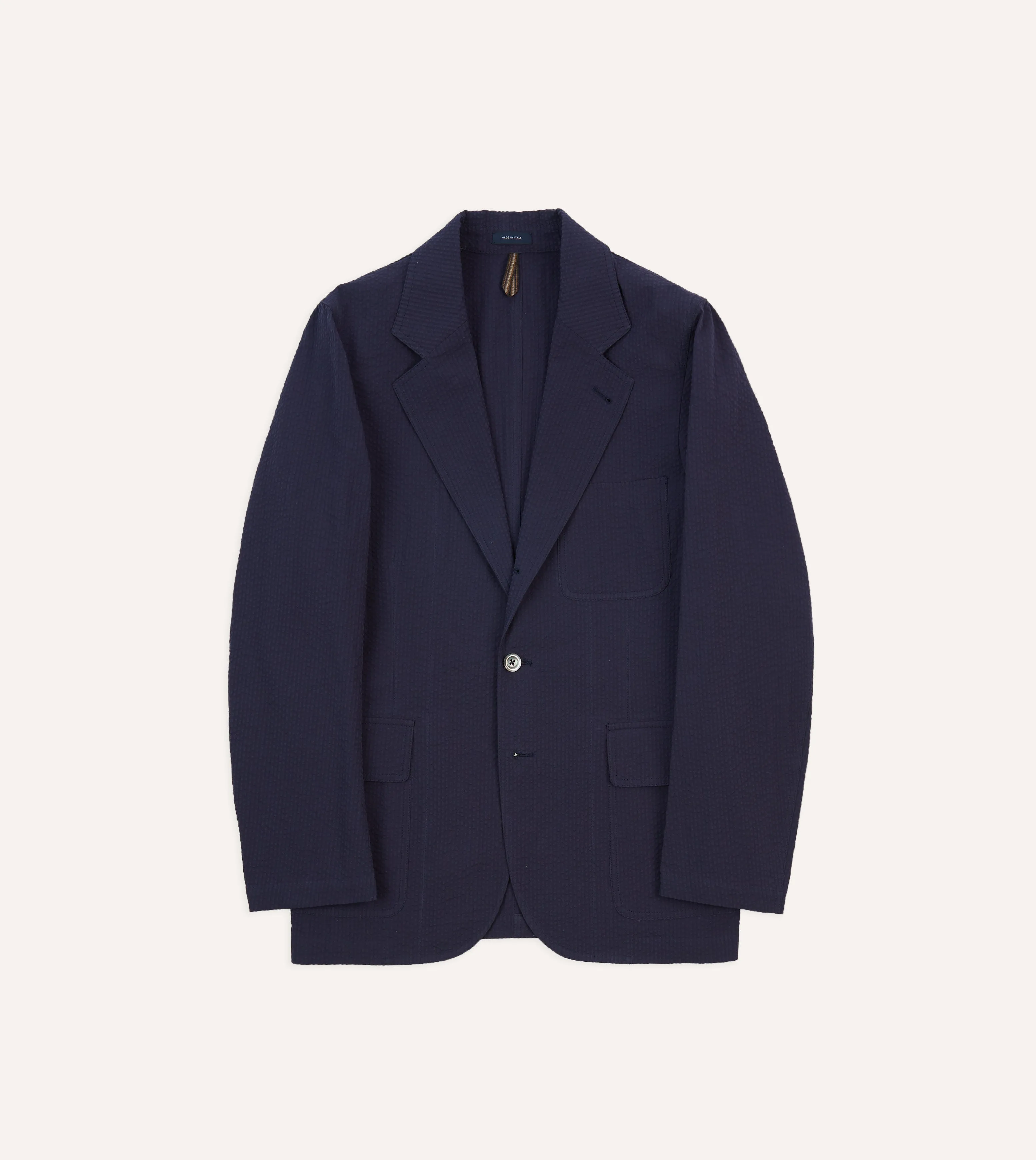 Navy Seersucker Games Blazer Mk. I Reinforced Edging