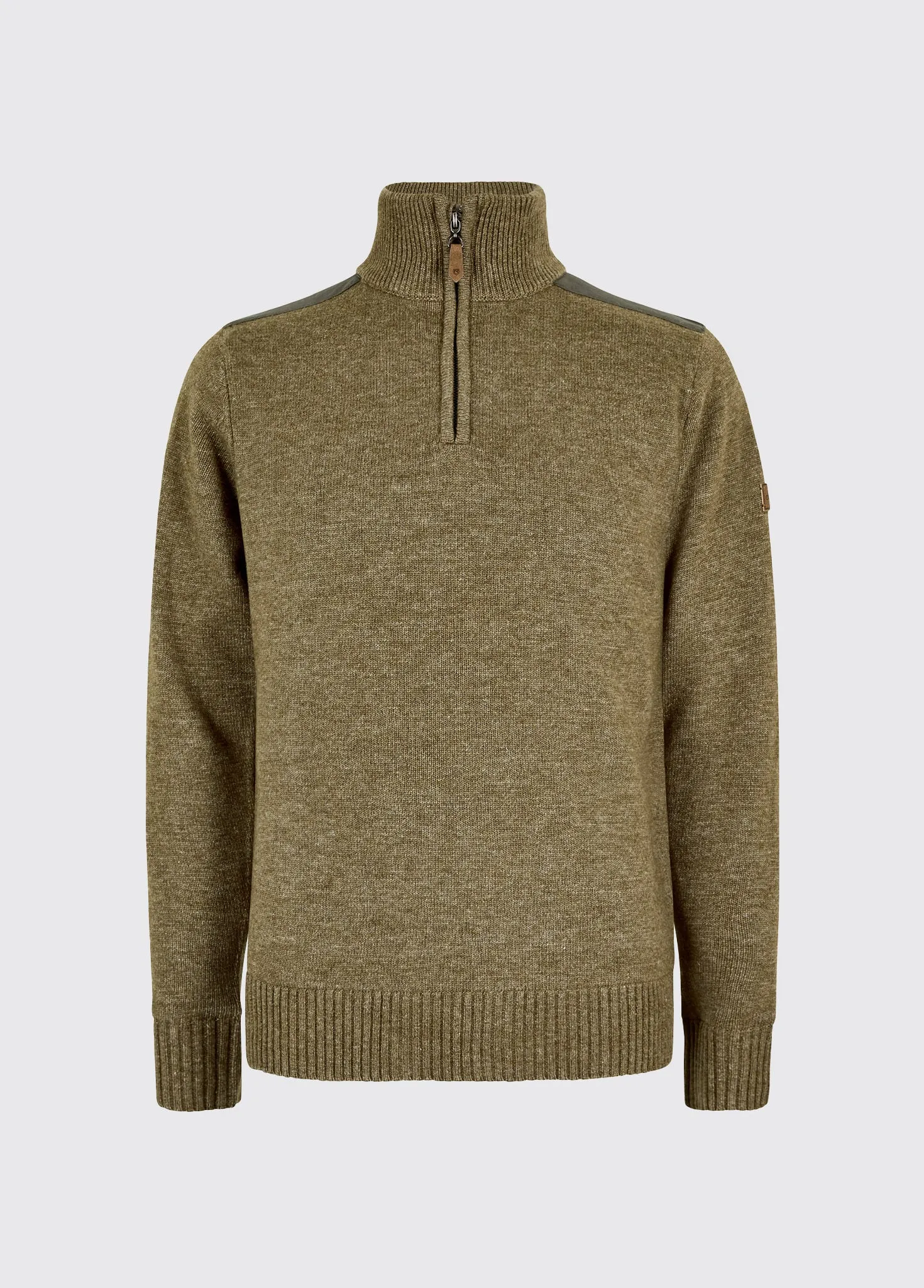 Doherty Men??s zip neck sweater - Dusky Green AntiStaticMaterial Stylish Fashion