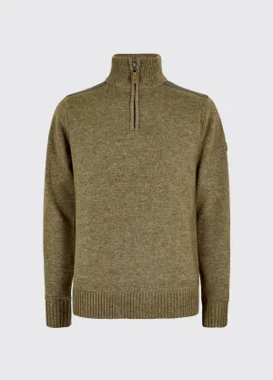 Doherty Men??s zip neck sweater - Dusky Green AntiStaticMaterial Stylish Fashion