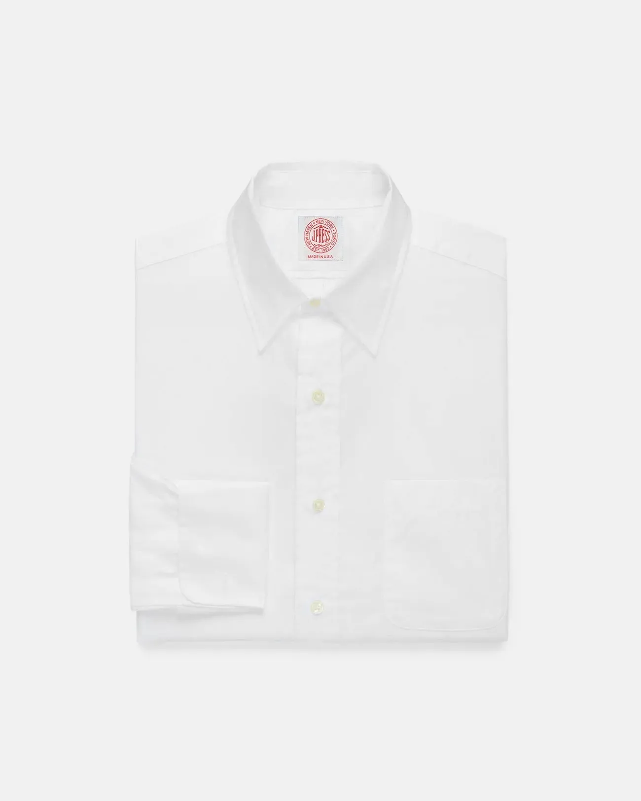 Made-in-USA Broadcloth Point Collar French Cuff Dress Shirt - Classic Fit Comfortable Fabric Summer Camp