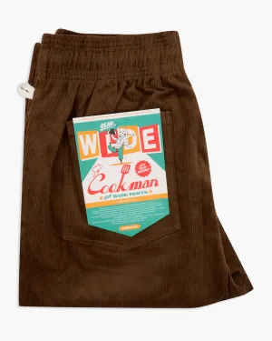 Cookman Semiwide Chef Pants - Corduroy Dark Brown Functional Comfort