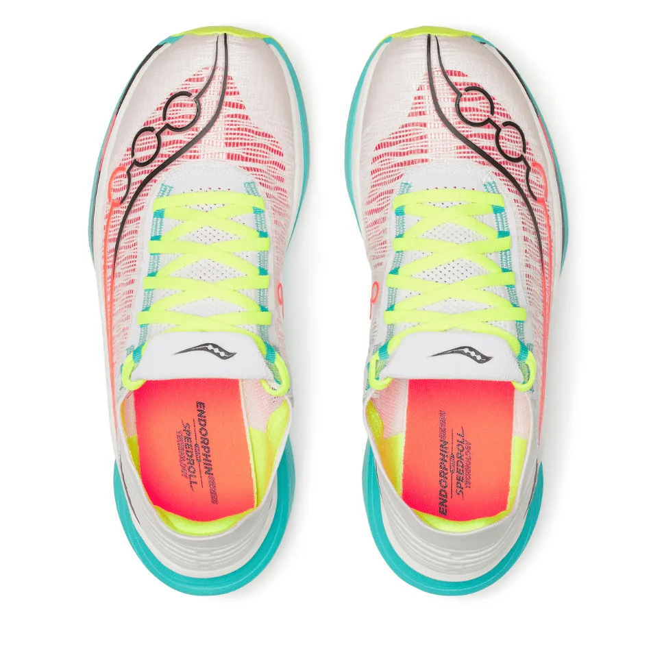 Saucony Unisex Endorphin Elite 2 Running Shoes in White/Mutant AW25 Cardio leather - strap shoes