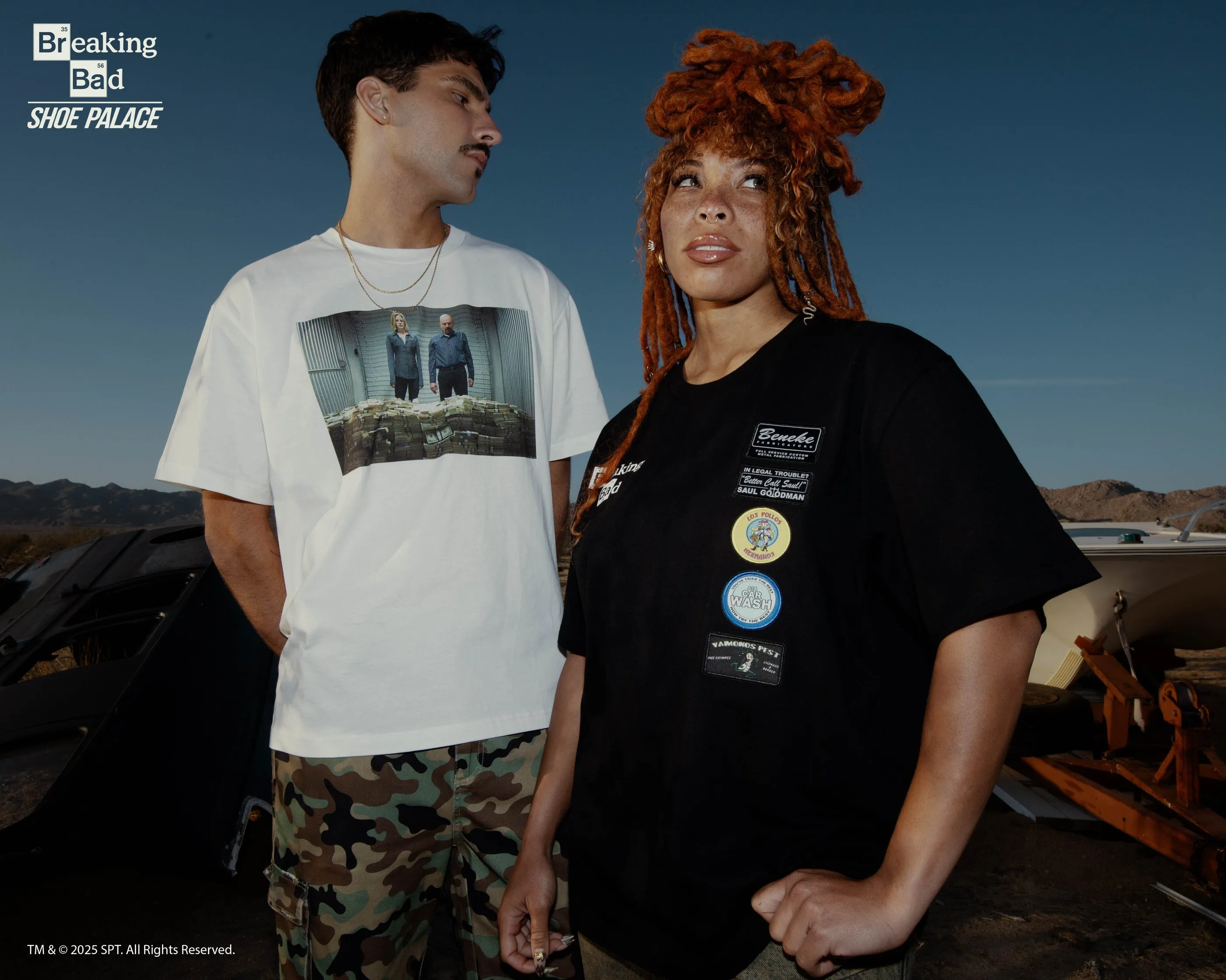 SP x Breaking Bad Vamanos Pest Mens Short Sleeve Shirt (Black/White) Essential Fit