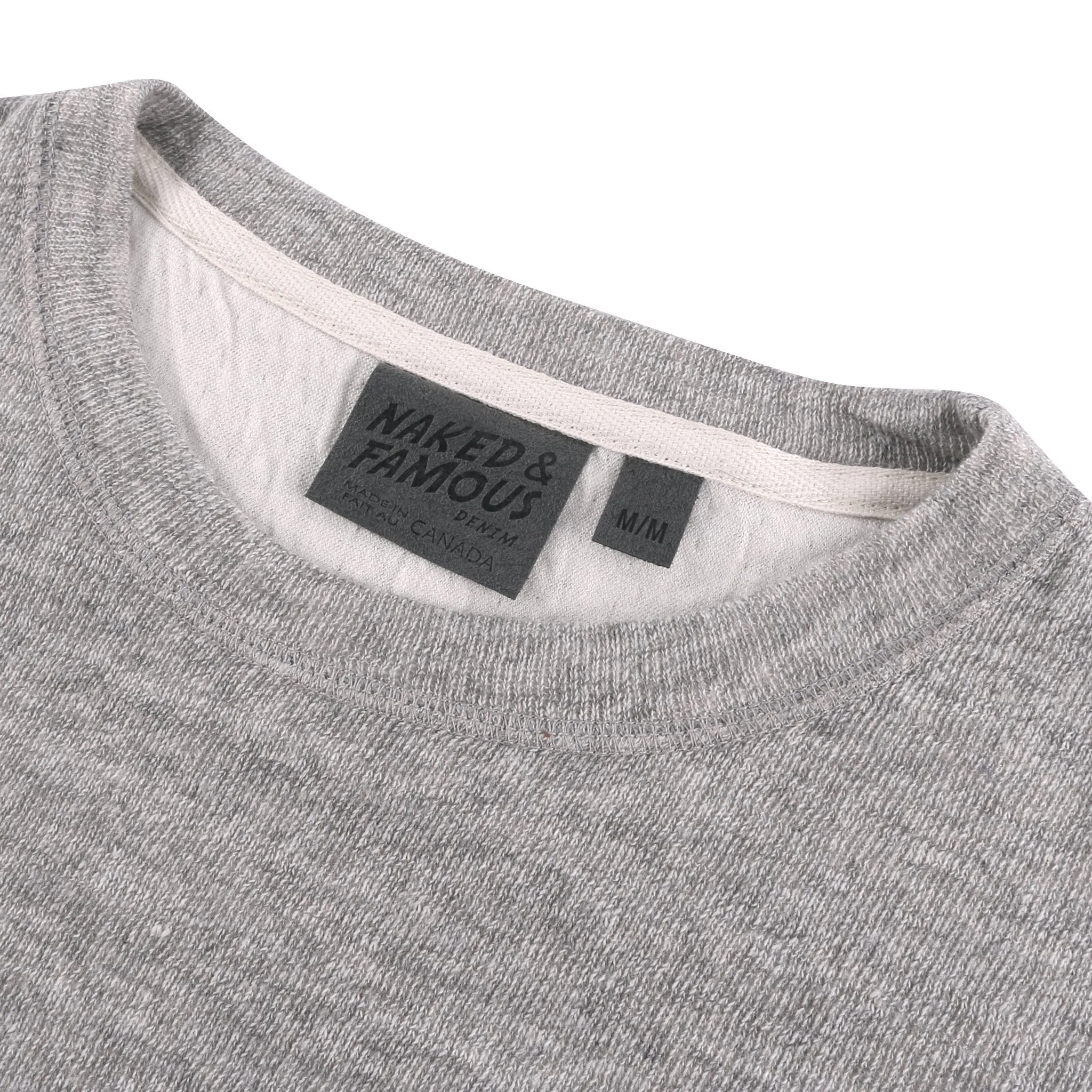 Bow Accents Slim Crew - Vintage Doubleface - Grey