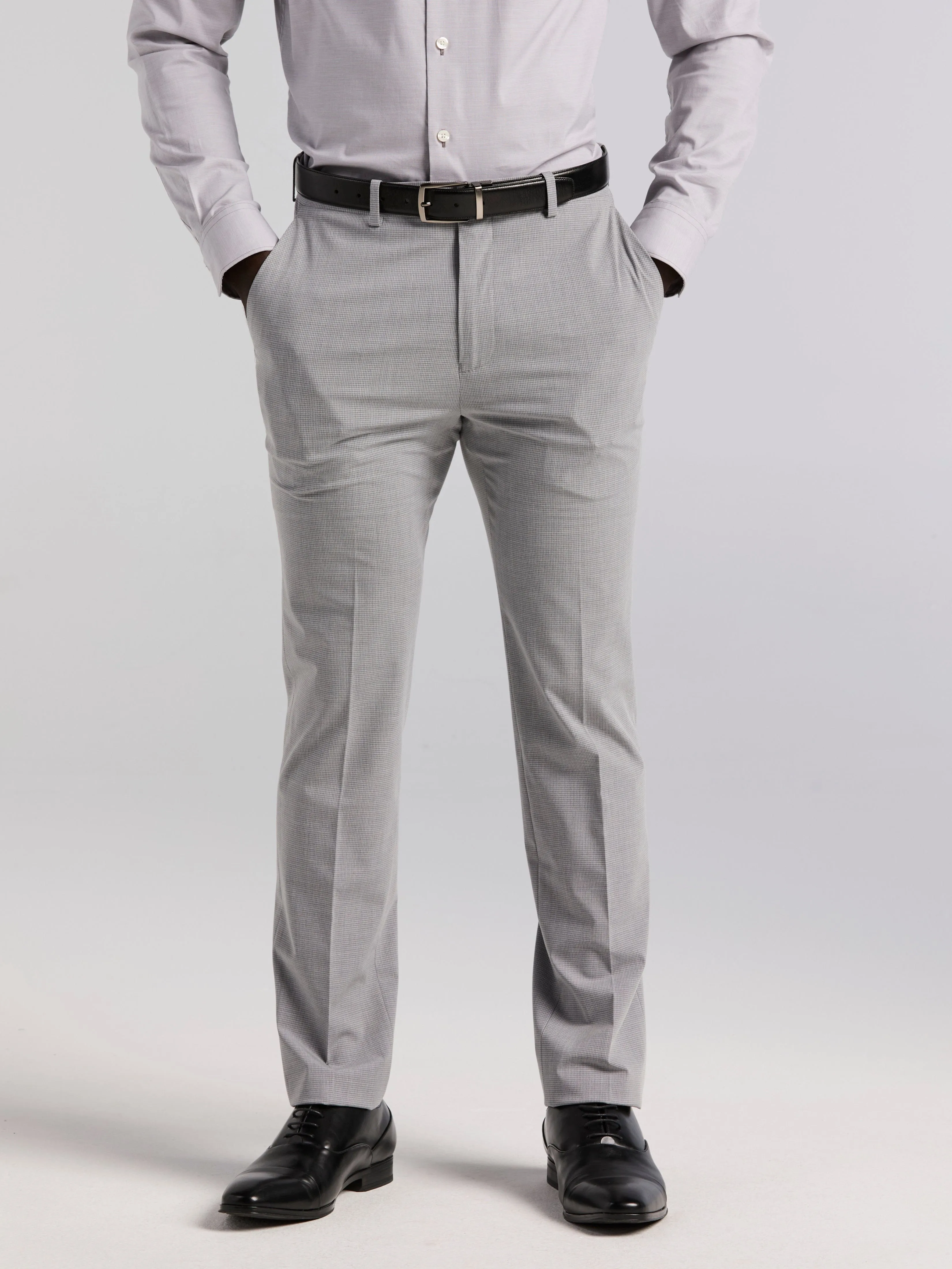 SlimFit Slim Fit Mini Grid Pattern Suit Pant