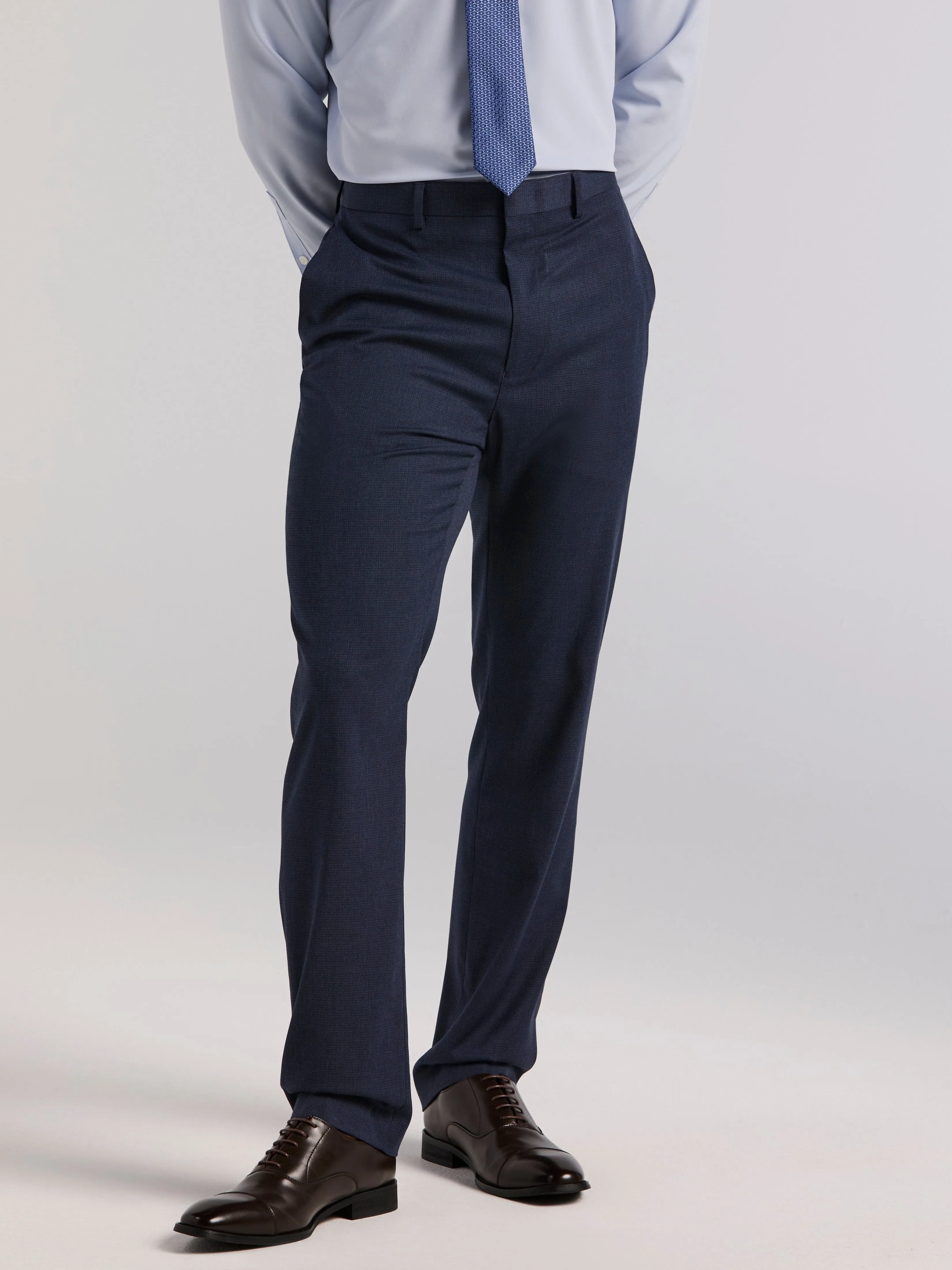 Slim Micro Print Suit Pant Comfy Cut Reinforced Stitching