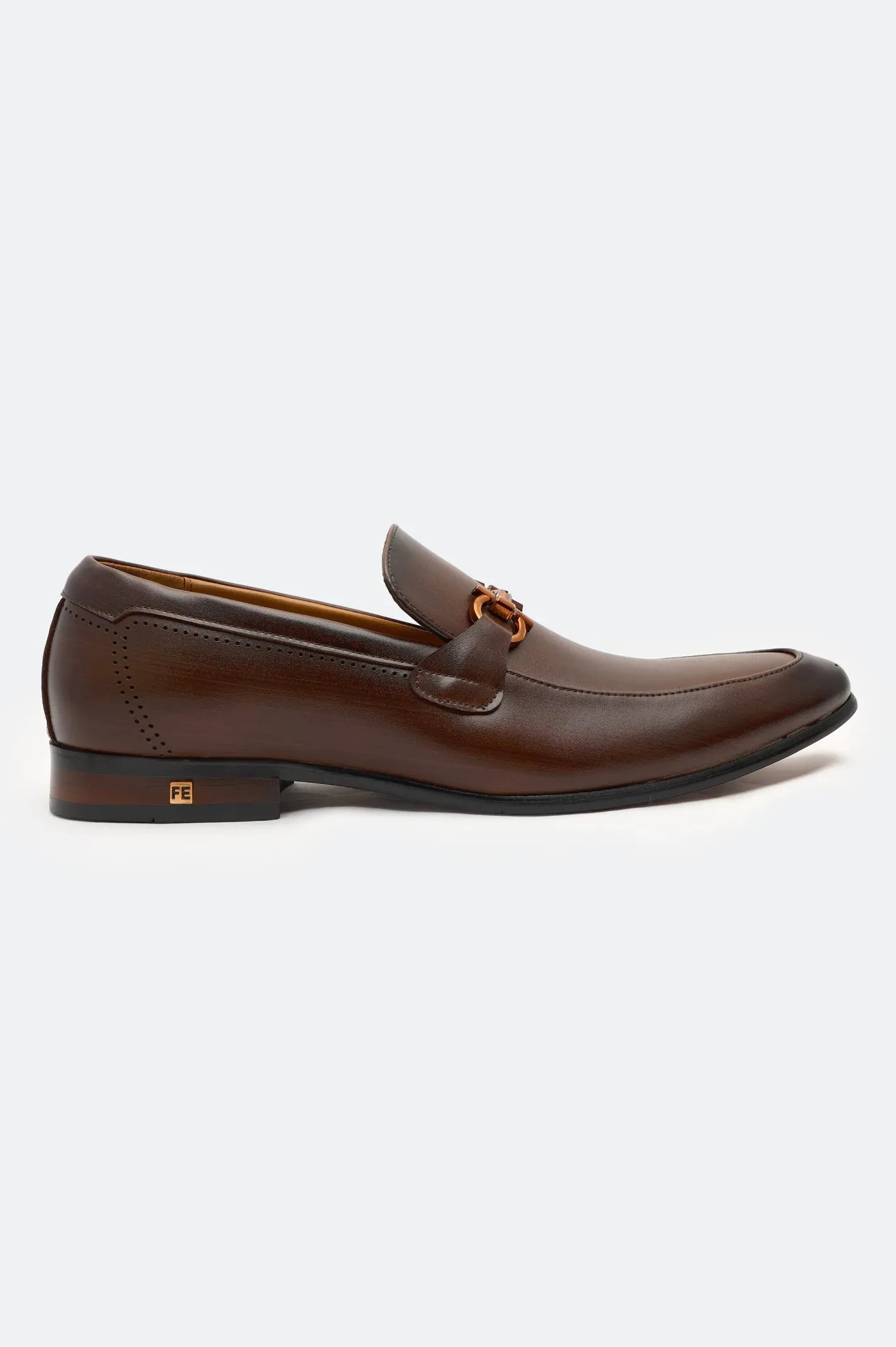 Polished Trim Brown Formal Moccassins Shoes